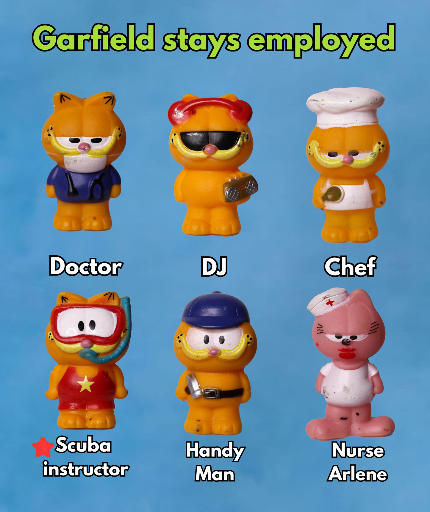 Vintage Garfield blind bag keychains Series #2 (1)