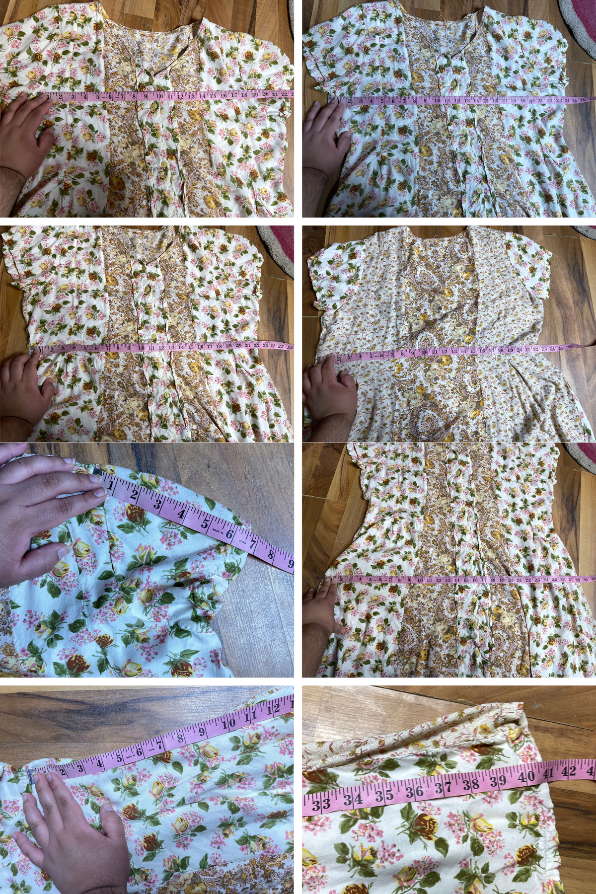 Vintage Boho Patchwork Floral Print Maxi Dress Sz XL/XXL