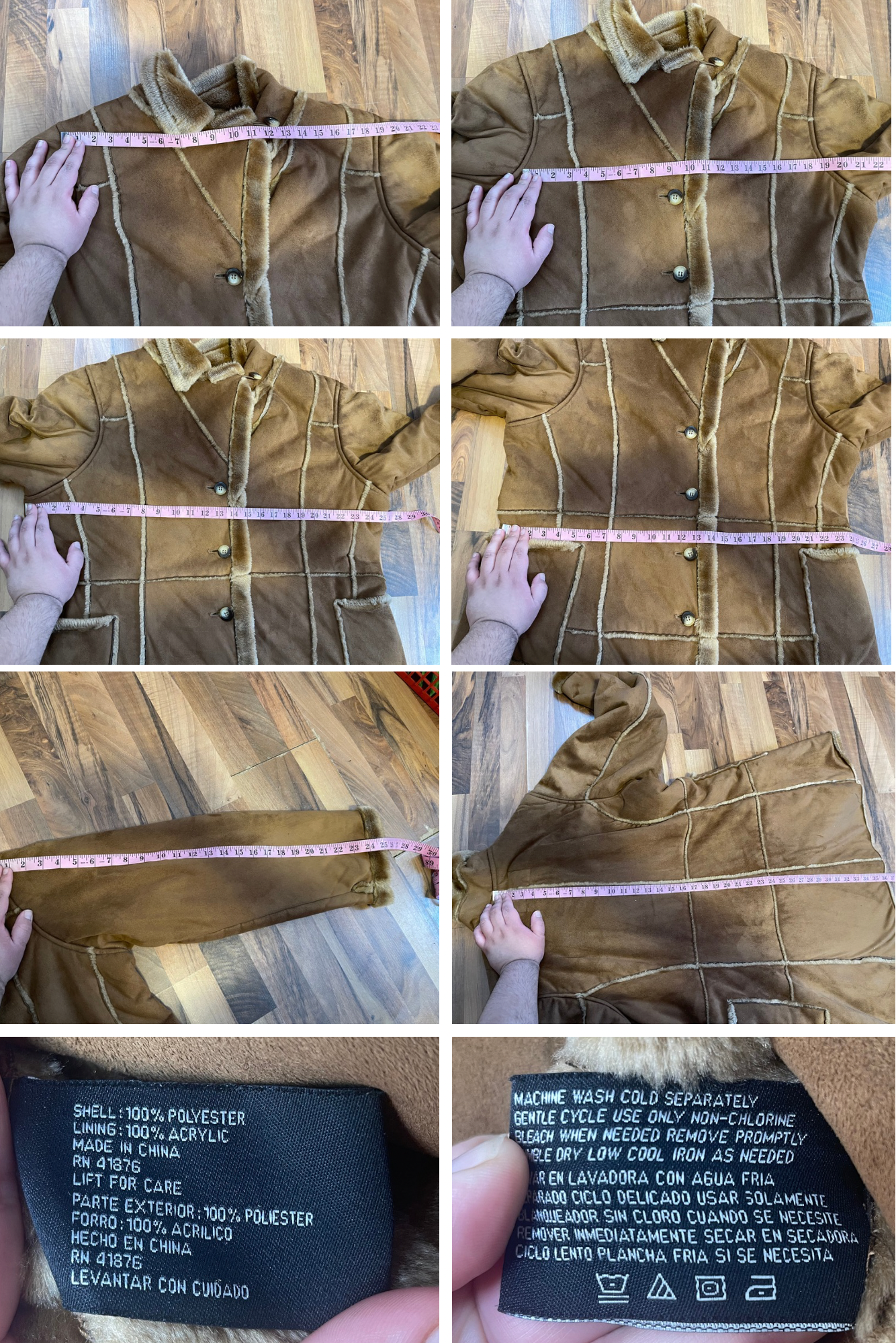 2000s Plus Size Faux Fur Suede Long Coat Sz 1X