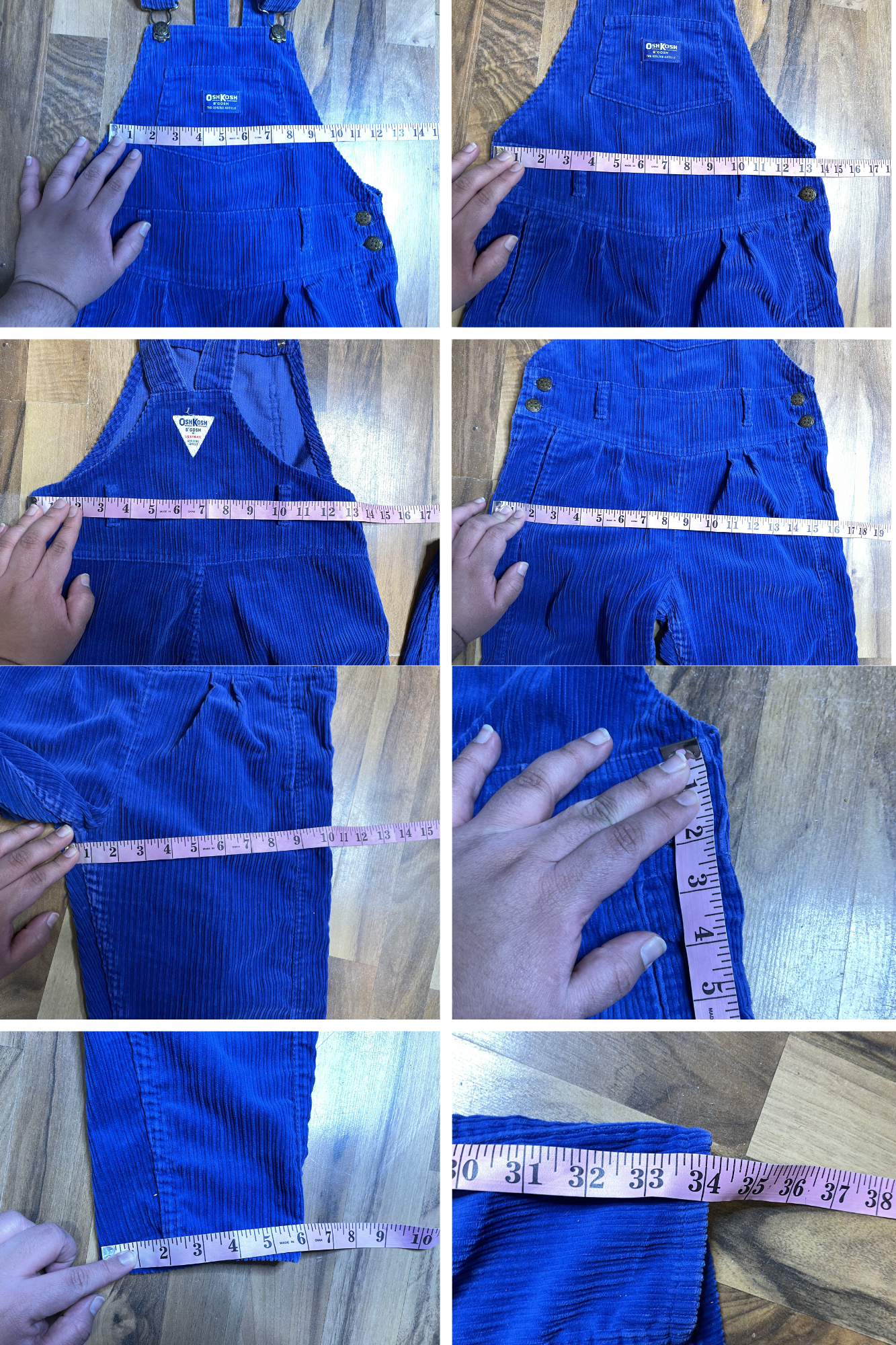 Vintage Blue Oshkosh B'Gosh Corduroy Kid Overalls Sz 12