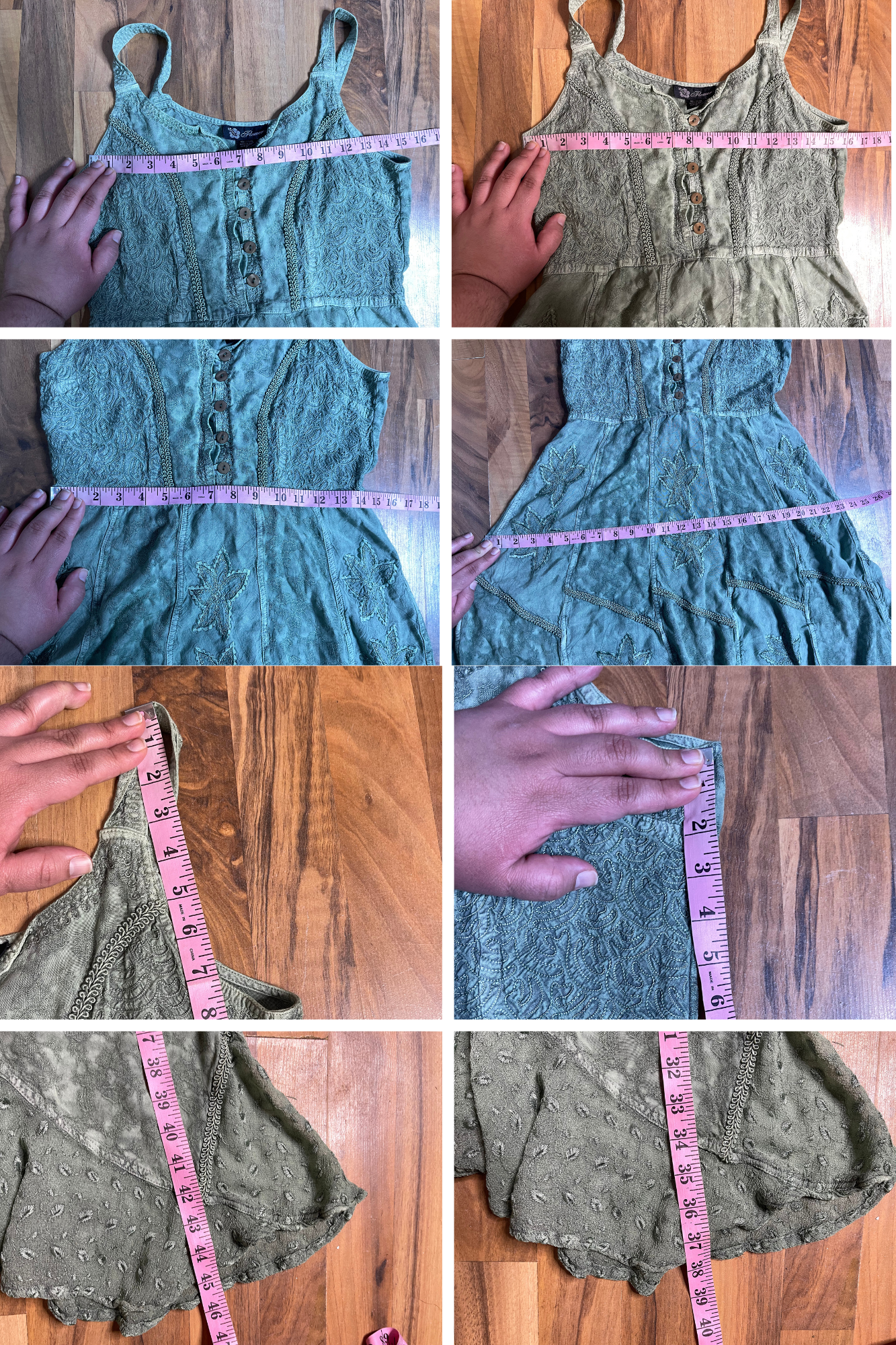 Green Boho Fairy Flowy Style Maxi Dress Sz M