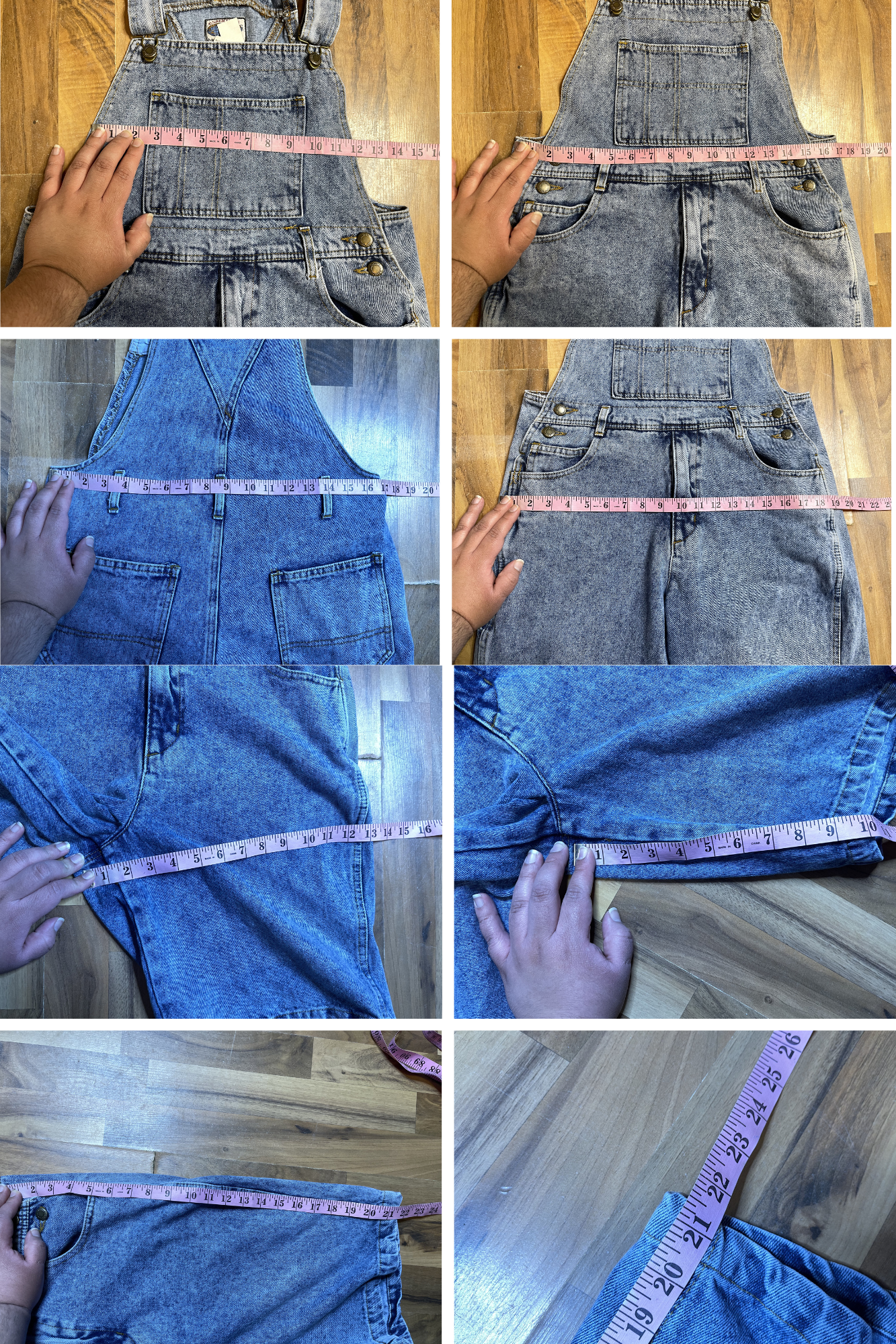 Vintage 80s 90s Acid wash Denim Short Overalls Sz M