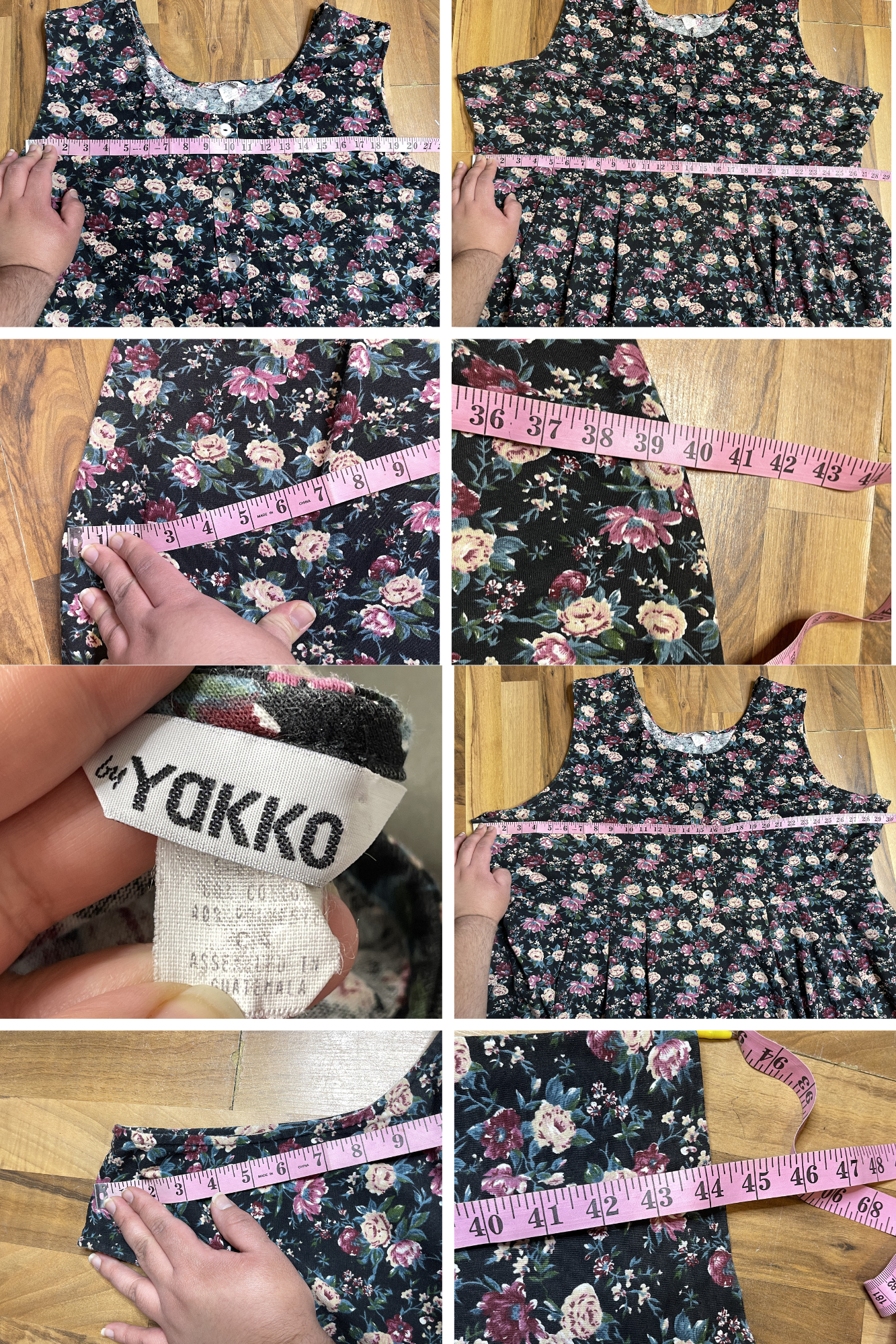 Vintage Retro Faded Flower Print Maxi Dress Sz 3X
