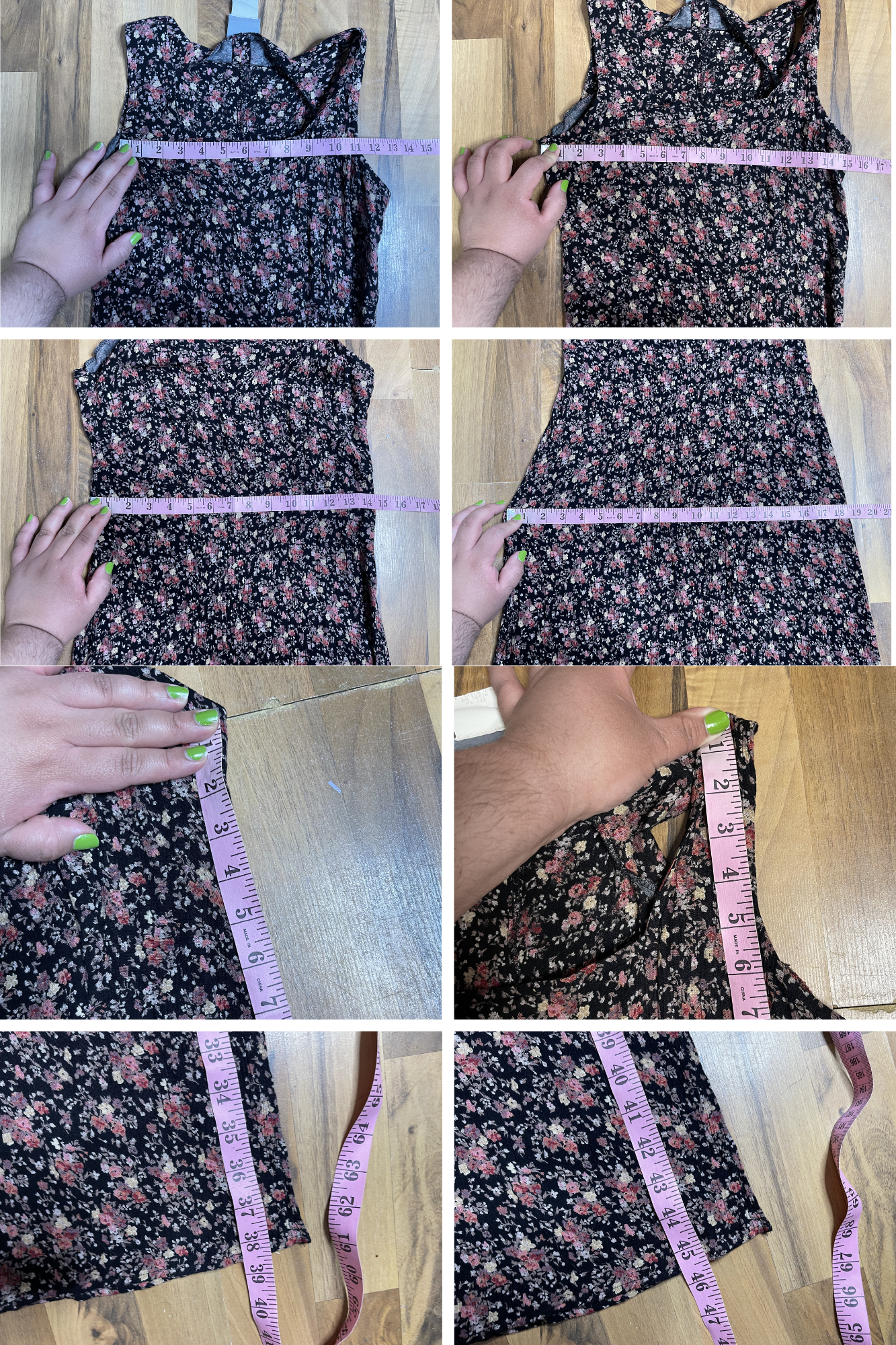 Vintage 90s Black Flower Print Maxi Dress Sz 8/P