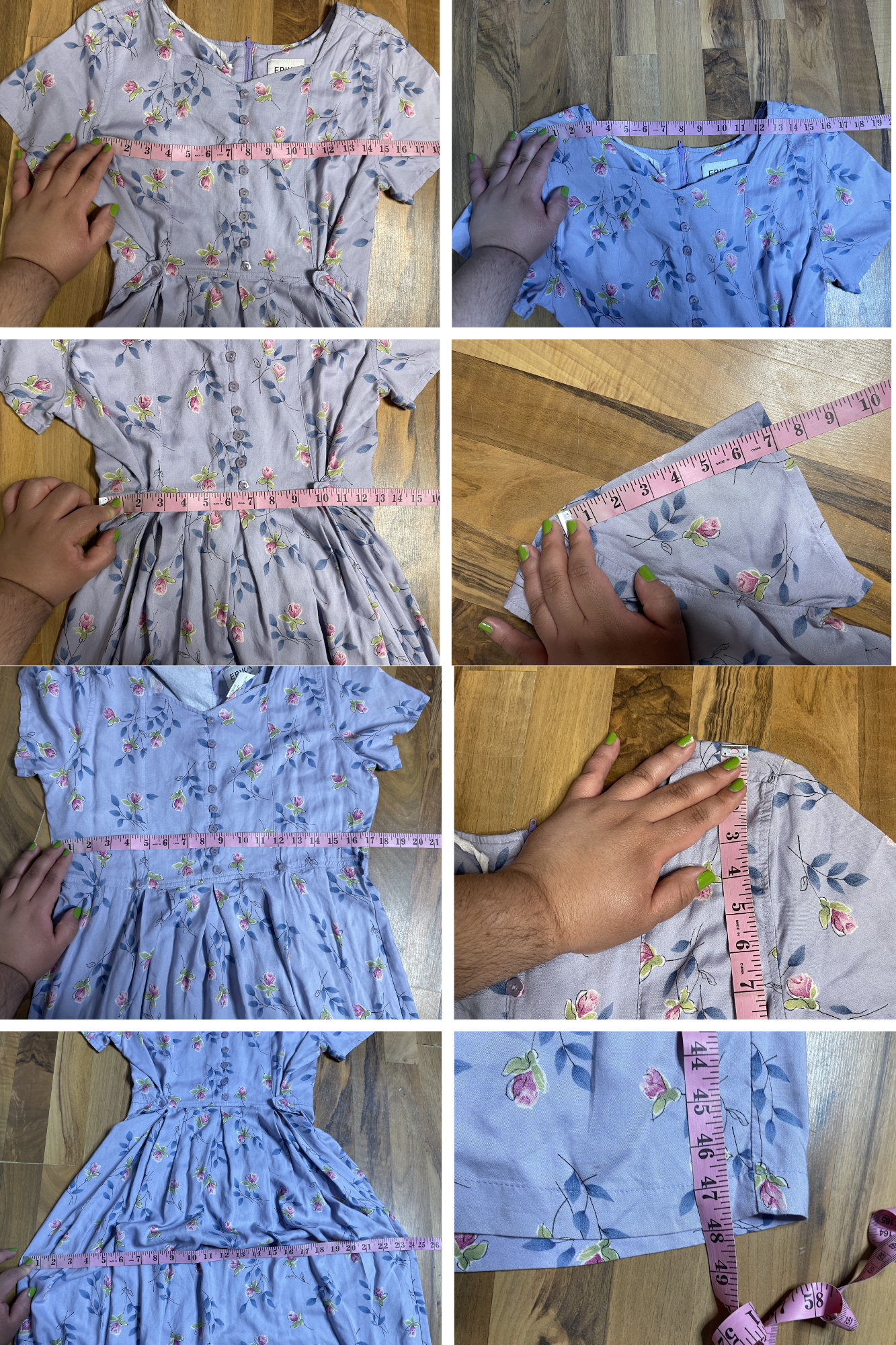 2000s Lilac Tulip Flower Print Fairy Maxi Length Dress Sz S/M