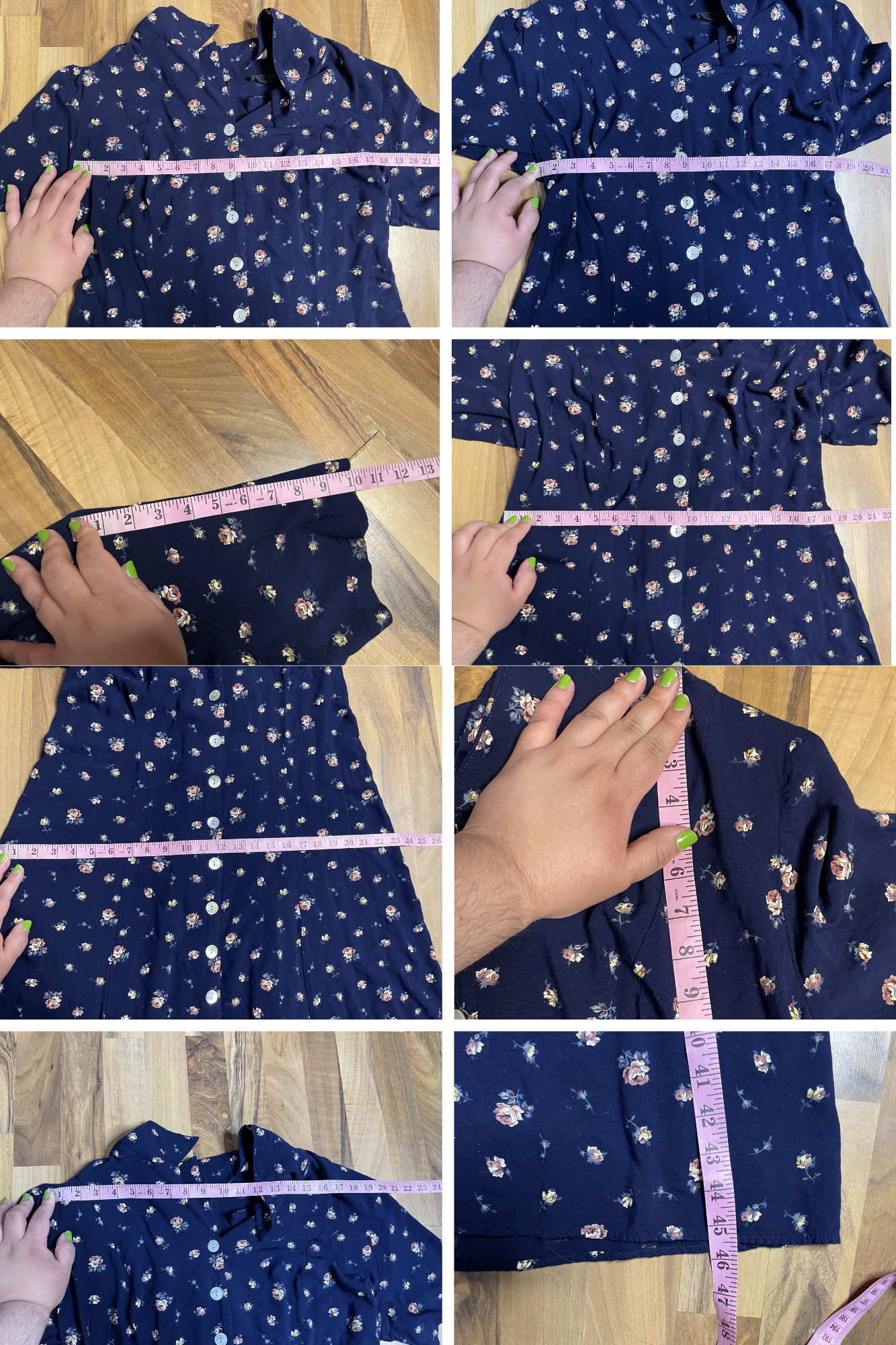 Vintage 90s Navy Blue Floral Button Down Maxi Dress Sz 20W
