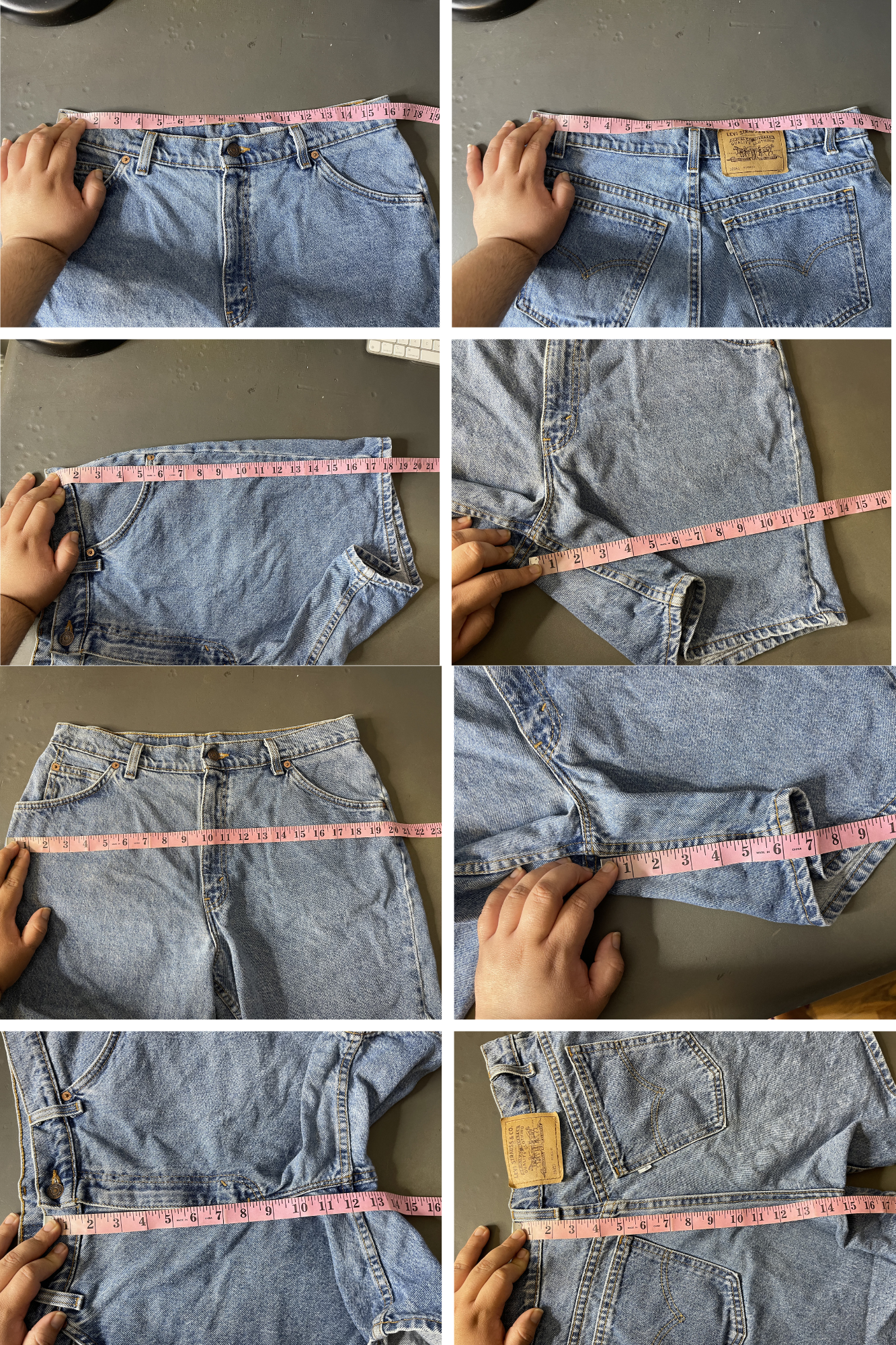 Vintage Levi's 950 Relaxed Fit White Tab Denim Shorts Sz 32in