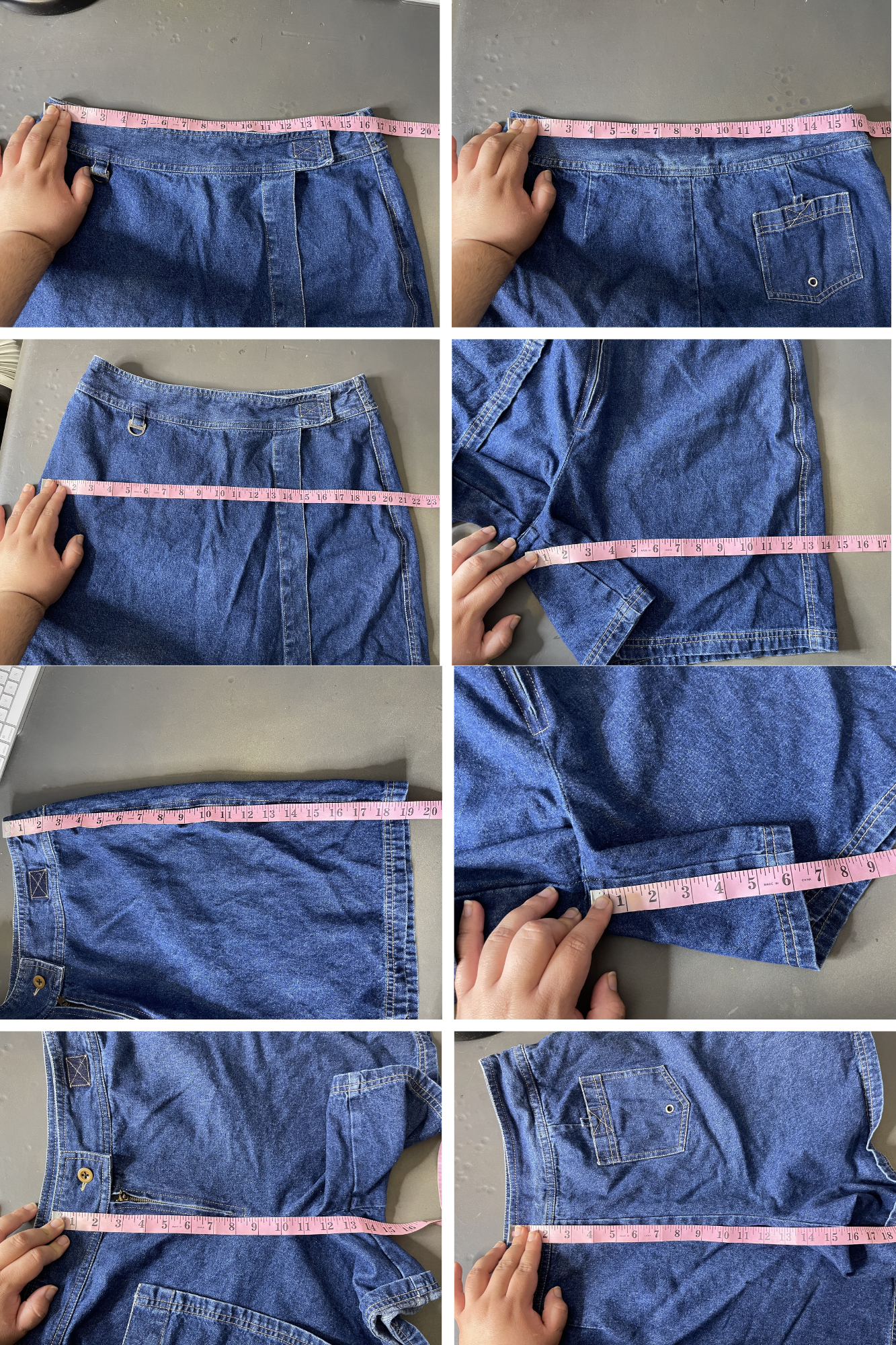Vintage Dark Wash Denim Skort Sz 14 33in