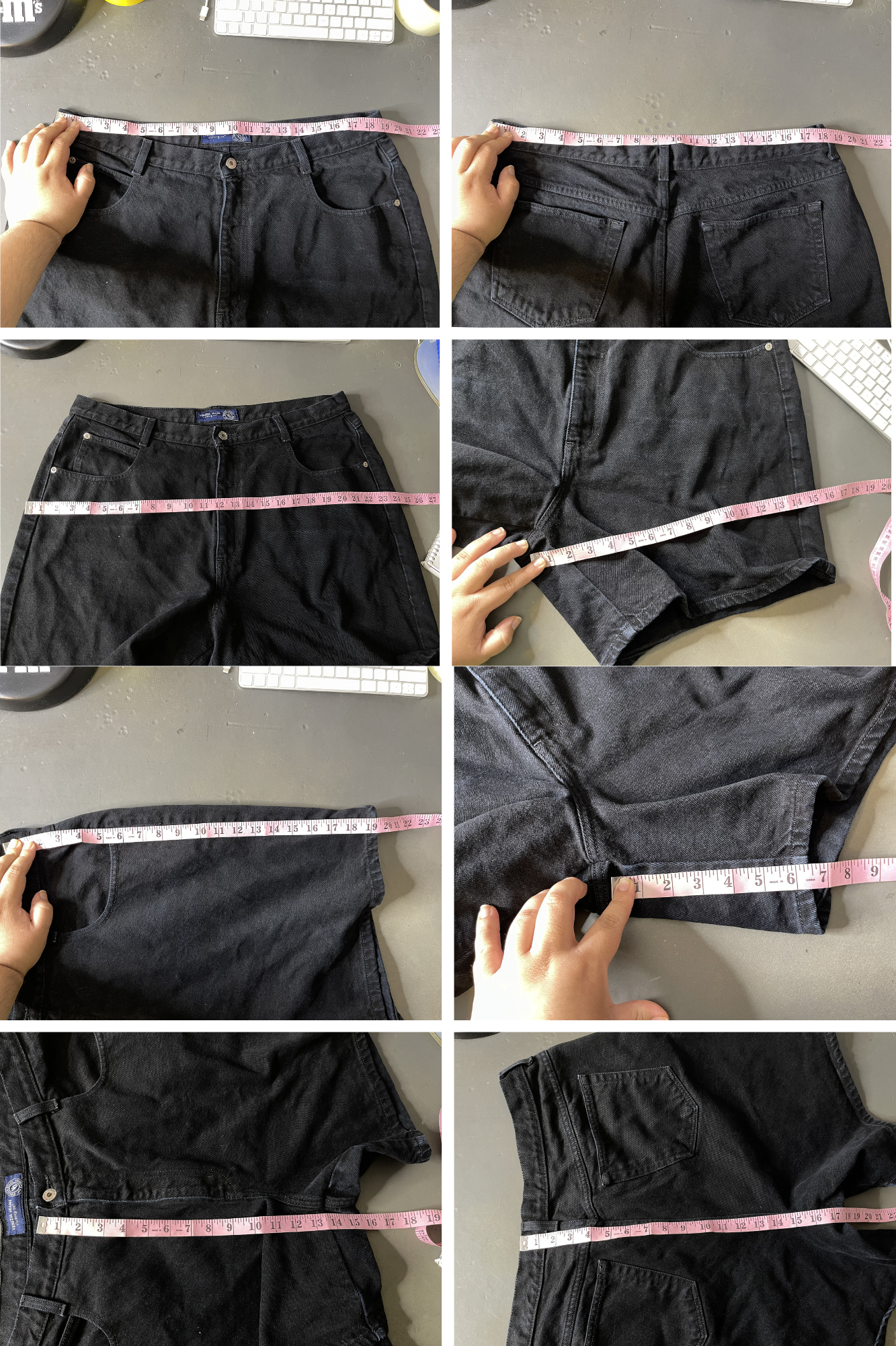 Vintage Plus Size Black Wash High Waisted Denim Shorts Sz 20 37in