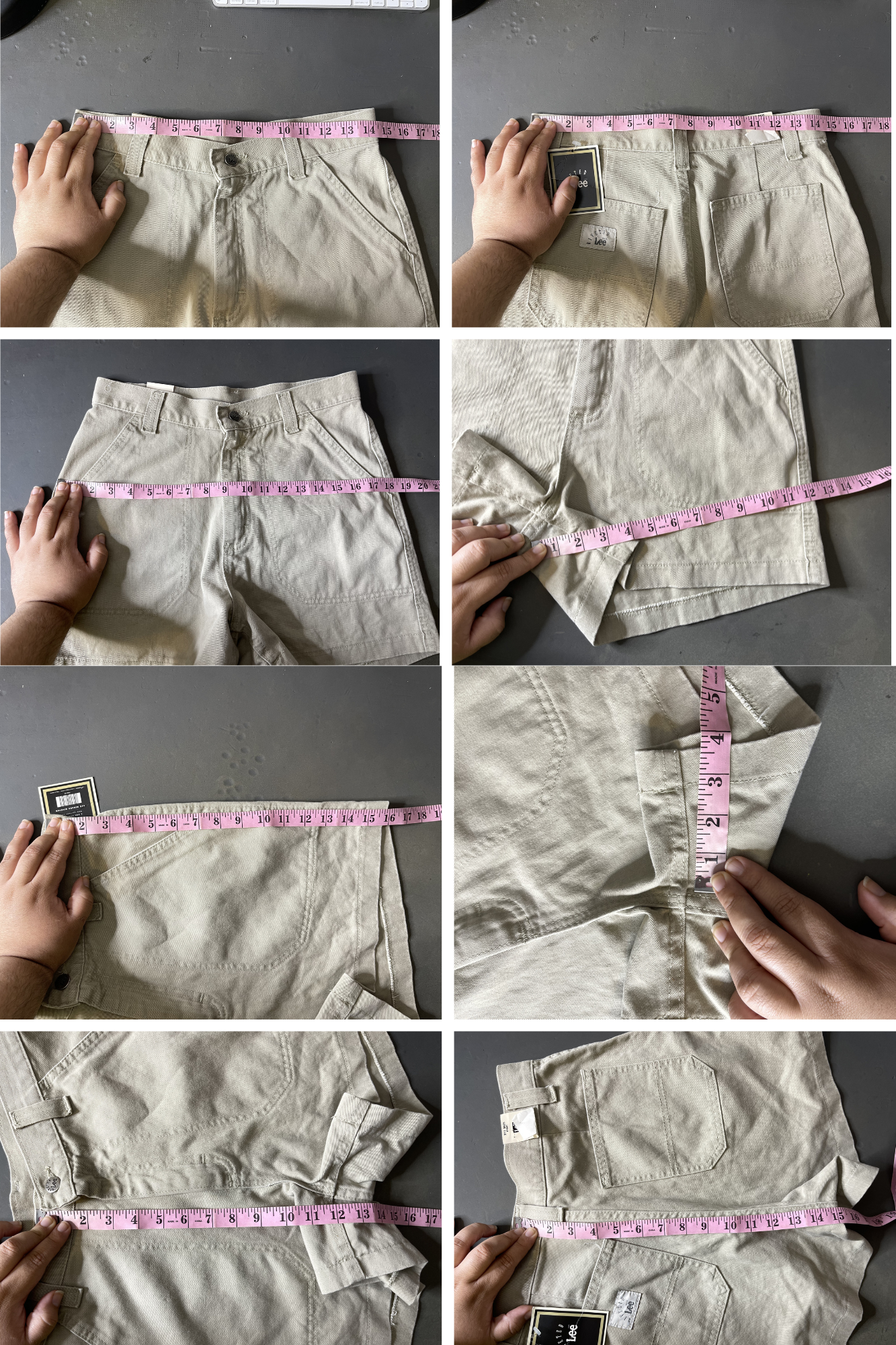 Vintage Deadstock Riveted By Lee Khaki Carpenter Shorts Sz 8 28in