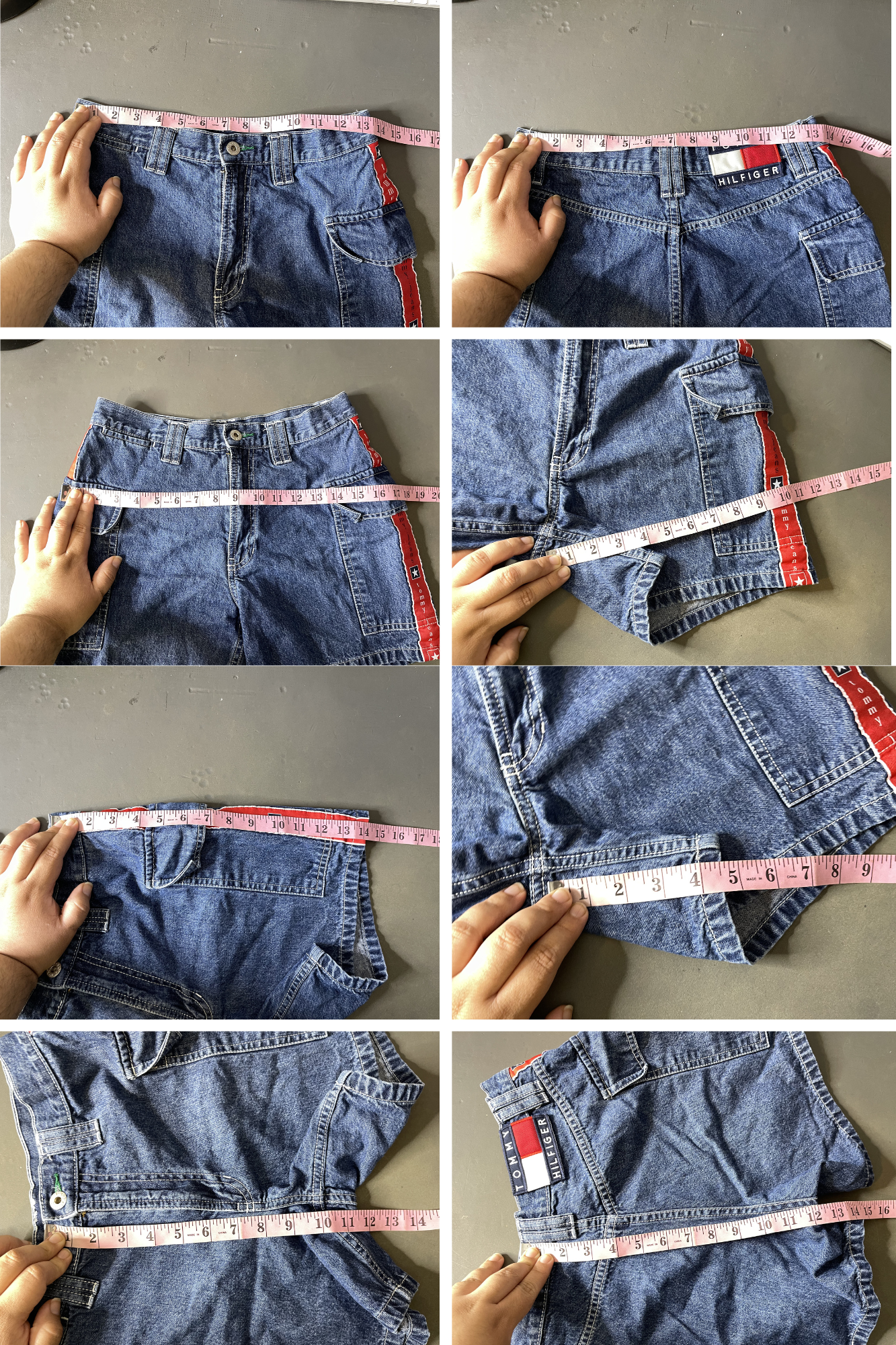 Vintage 2000s Tommy Hilfiger Denim Cargo Shorts Sz 5 27in