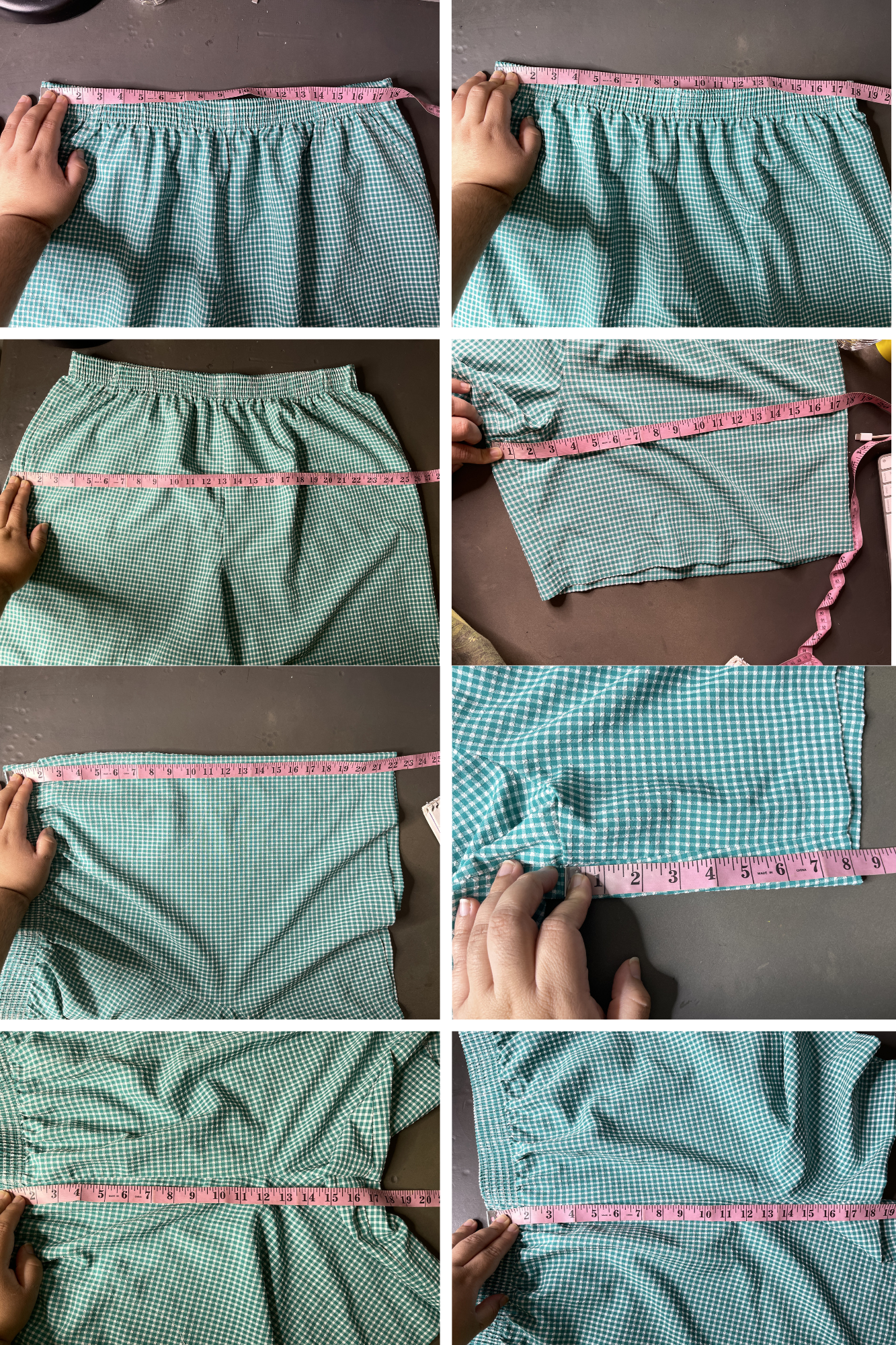 Vintage Plus Size High Waisted Teal Green Gingham Shorts Sz 2X