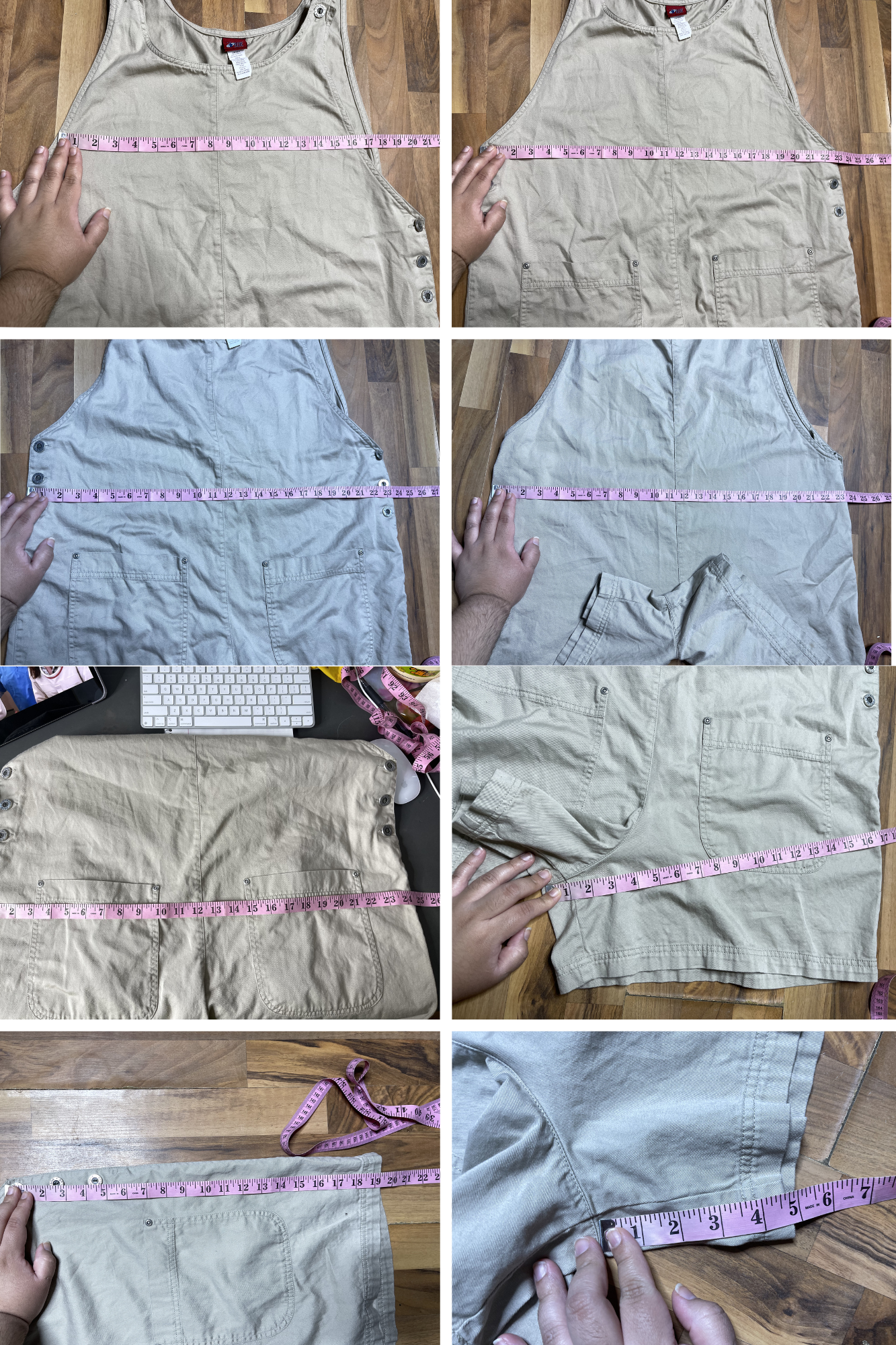 Vintage Khaki Tan Oversized Romper Overalls Sz XL/XXL