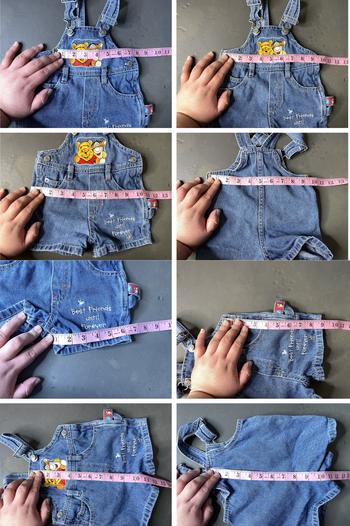 Vintage Winnie The Pooh & Tigger Denim Baby Overalls Sz 6-9M