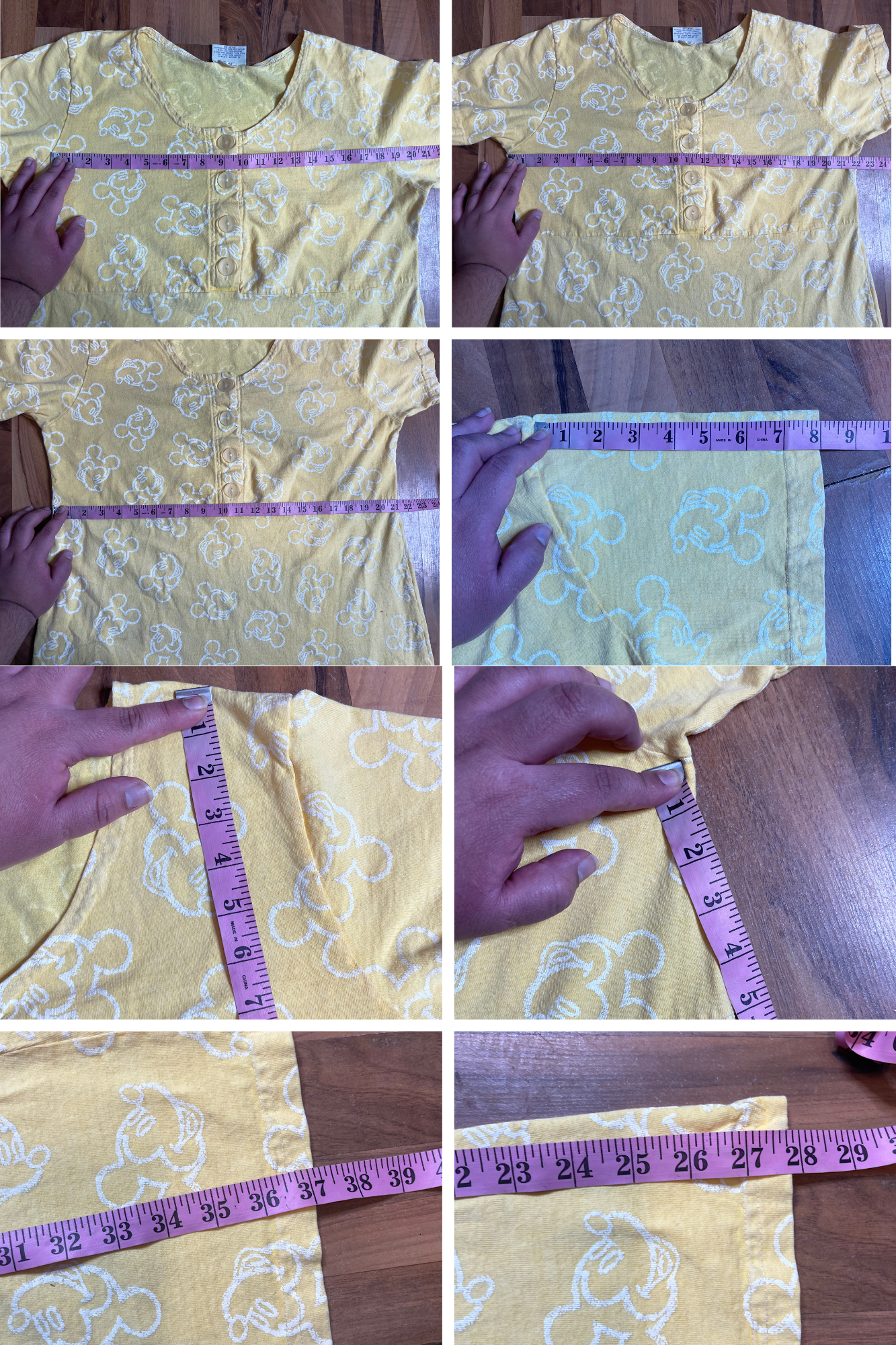 Vintage Yellow Mickey Mouse Oversized Mini Dress Sz XL