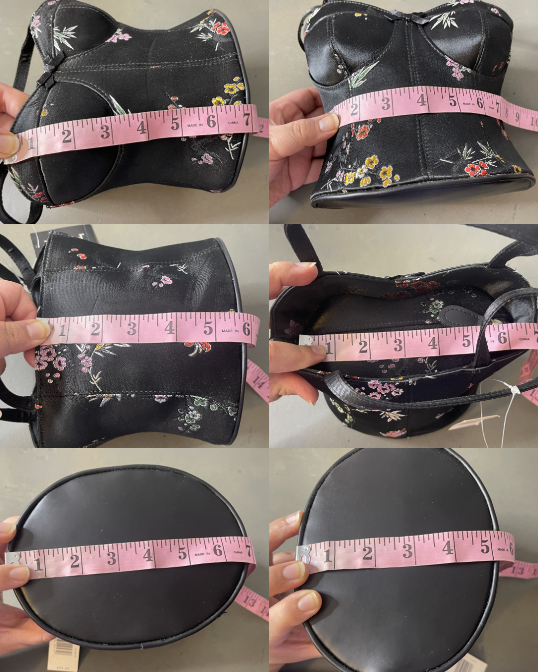 2000s Deadstock Black Floral Bustier Purse