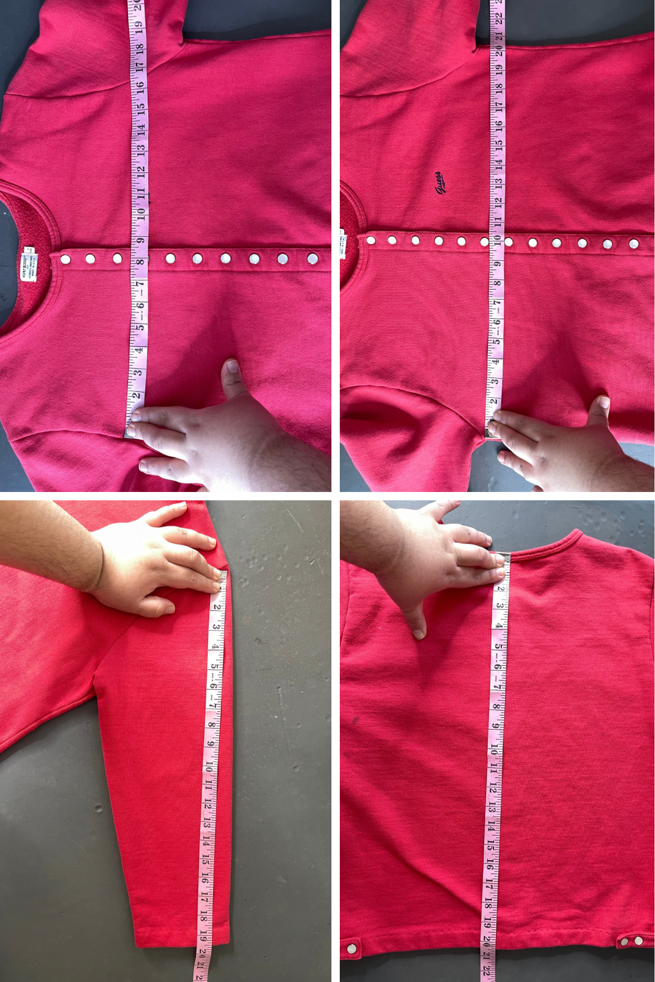 Vintage 90s Faded Red Guess Cardigan Top Sz L