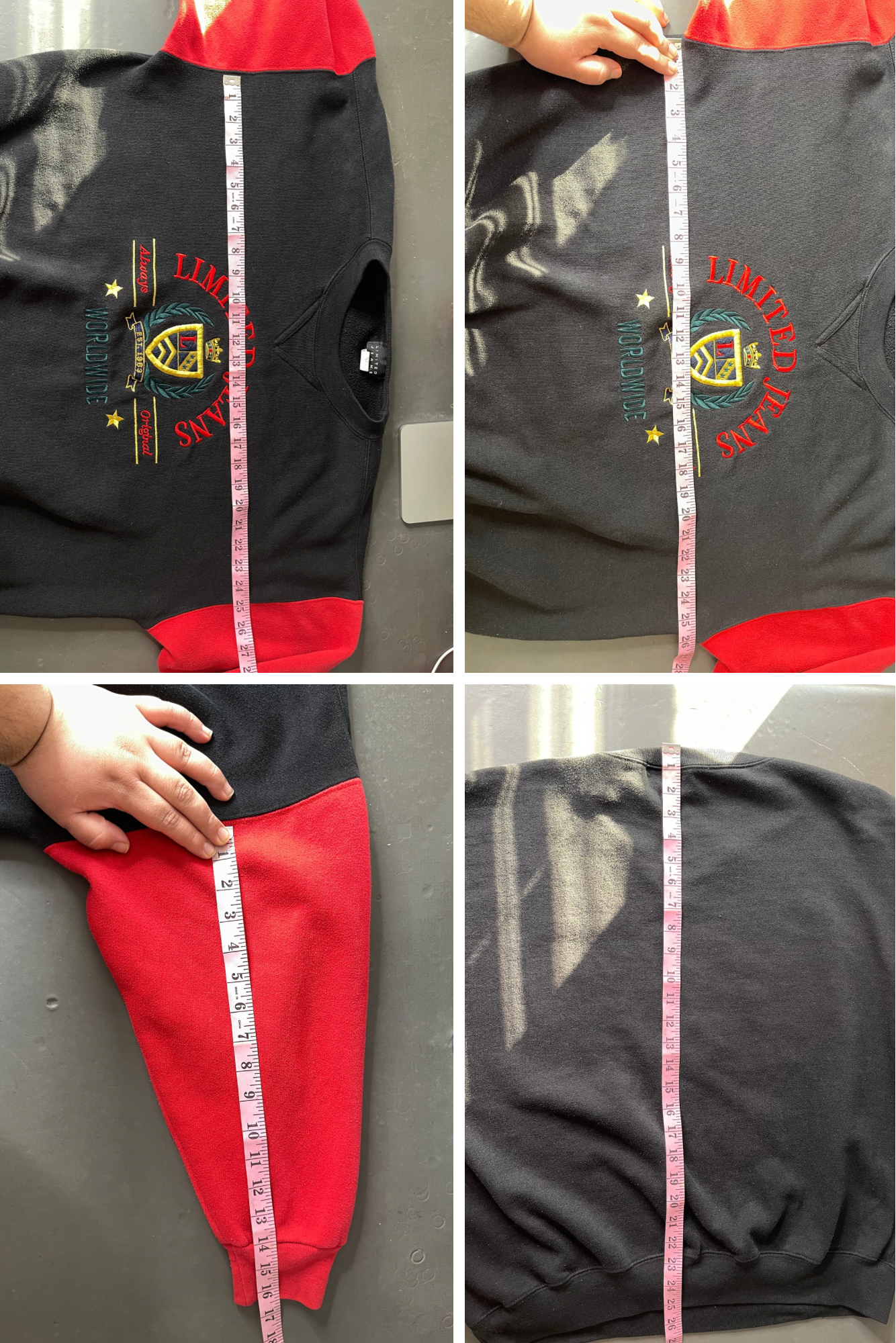 Vintage 90s Limited Jeans Embroidered Crewneck Sweater Sz XL