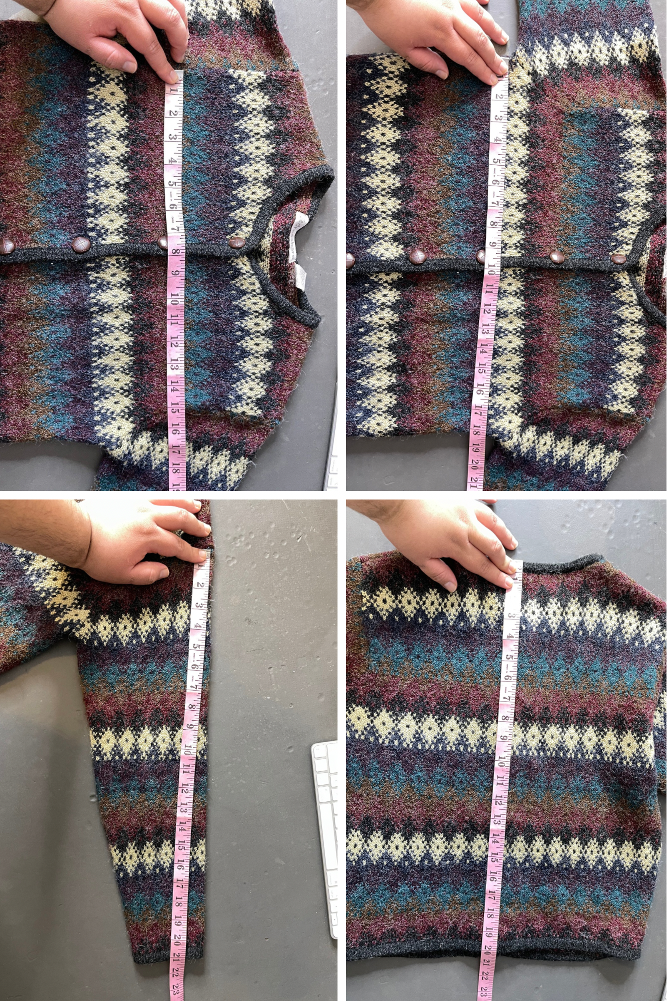 Vintage Fall Fuzzy Knit Cardigan Sz S