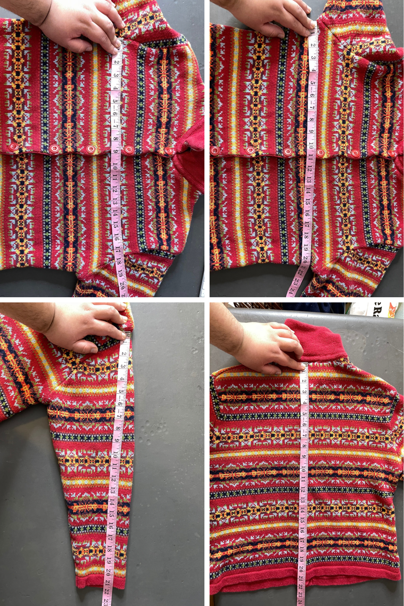 90s Northcrest colorful collared knit cardigan sz M/L