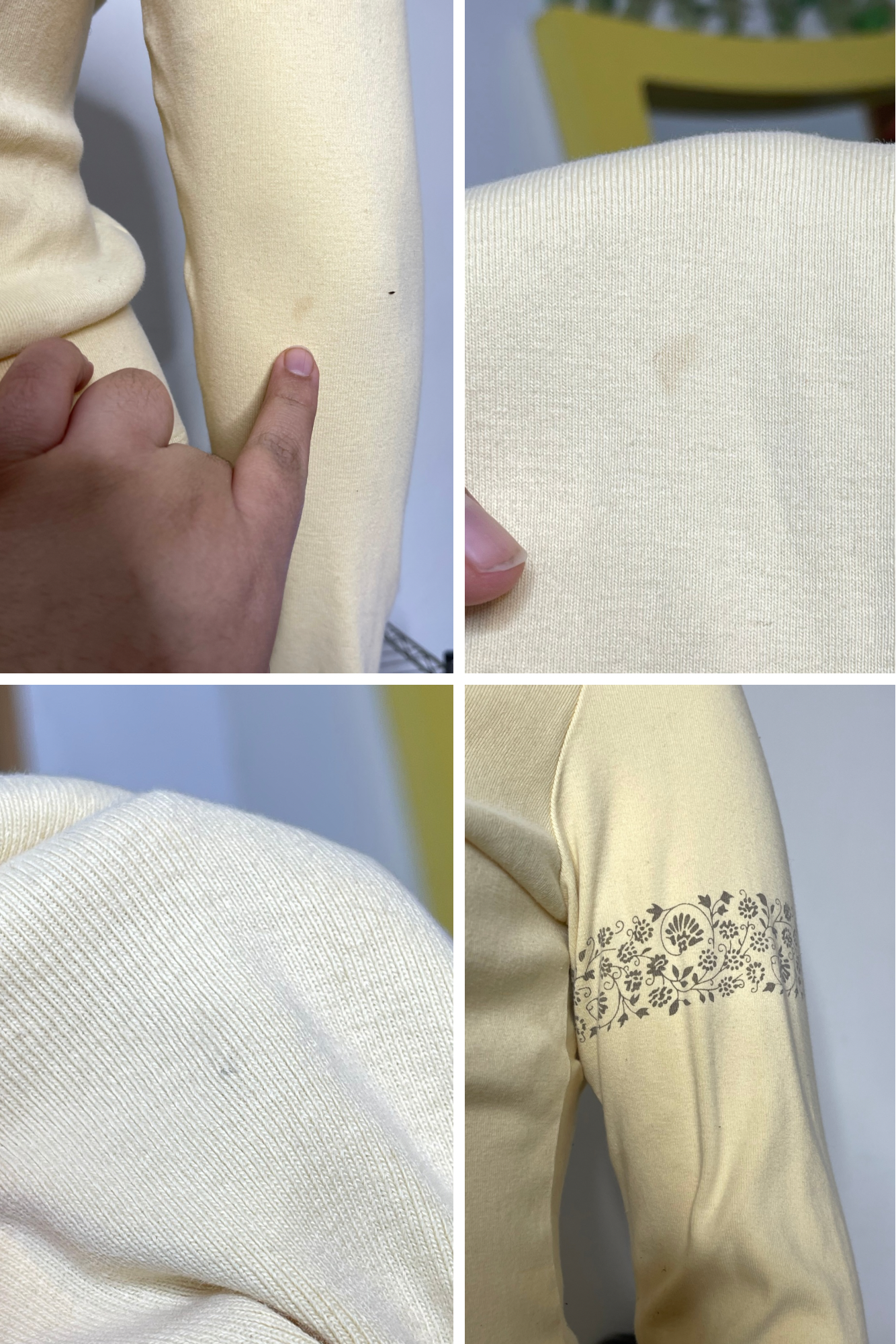 Vintage 90s Pale Yellow Mandala Gap Long Sleeve sz L