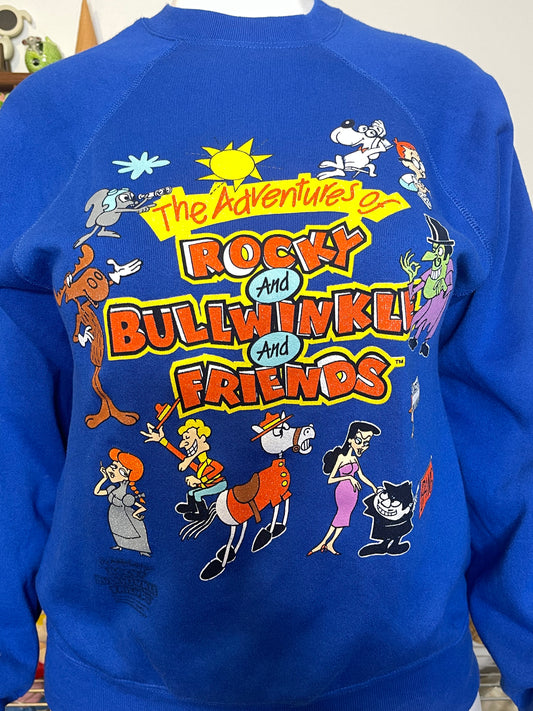 Vintage The Adventures of Rocky and Bullwinkle and friends crewneck sweater Sz L