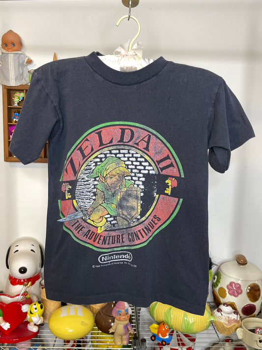 Vintage 80s Legend Of Zelda 2 Link Graphic Tee Sz YOUTH M