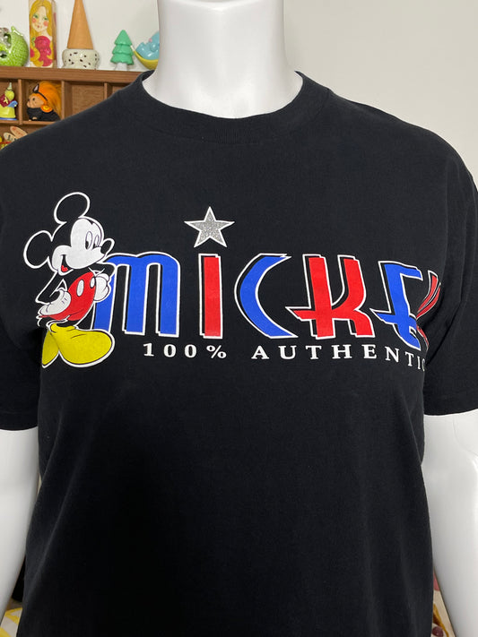 Vintage Mickey Mouse Black Graphic Tee Sz "OS" XL