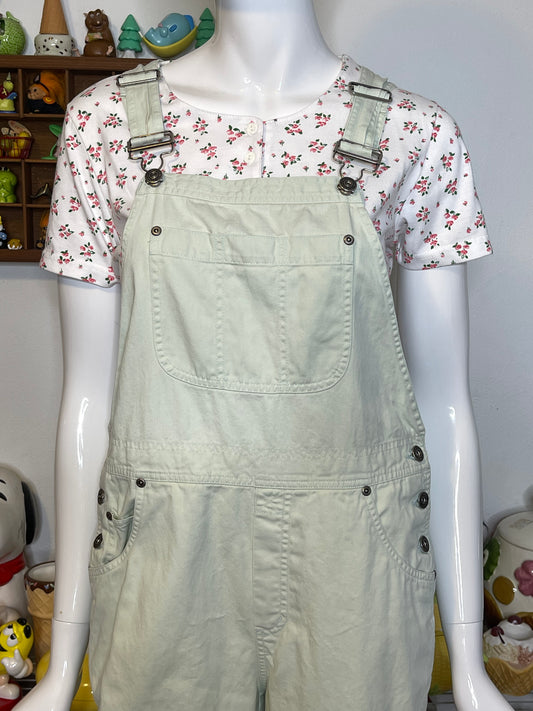 Vintage 90s Light Pastel Green Overalls Sz S