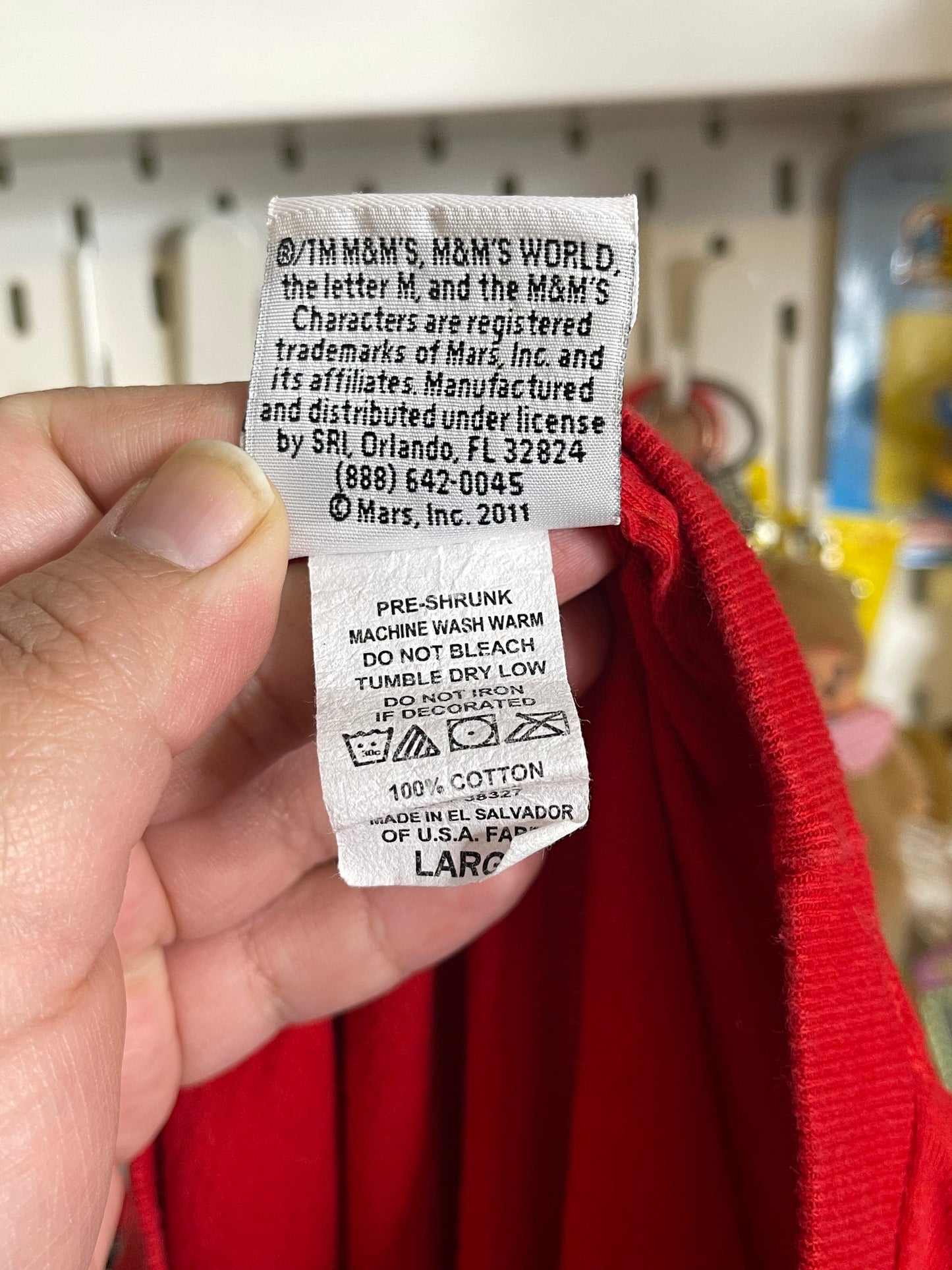 Yellow M&M Red Graphic Tee Sz L