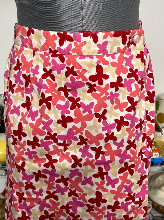 Vintage 90s Colorful Butterfly Print Skort Sz M 28in 29in