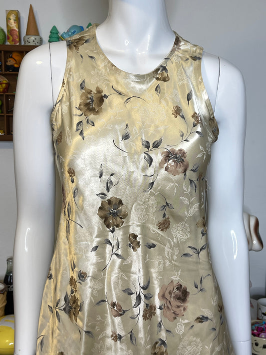 Vintage Deadstock Butter Floral Stain Style Mini Dress Sz S