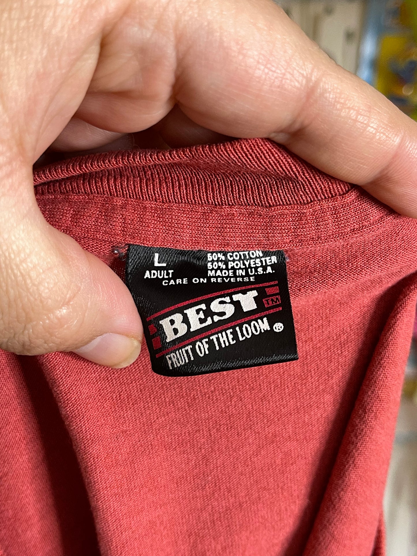 Vintage 90s Fall Bear Graphic Tee Sz L