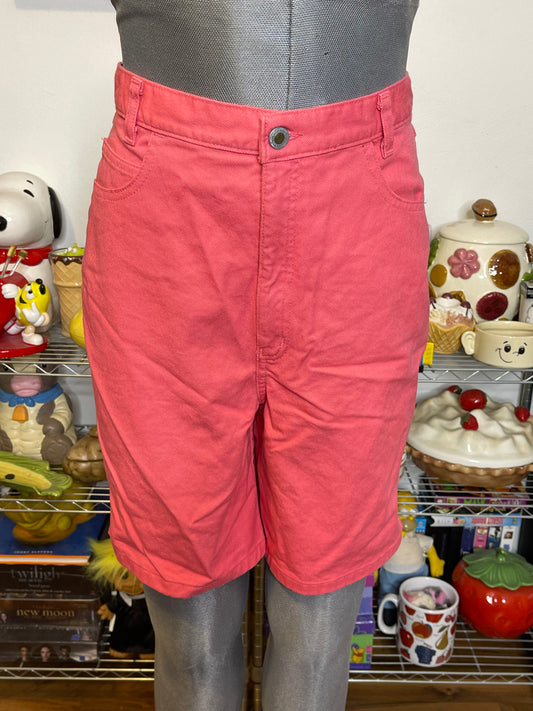 Vintage 90s Warm Pink High Waisted Bermuda Shorts Sz 11 28in