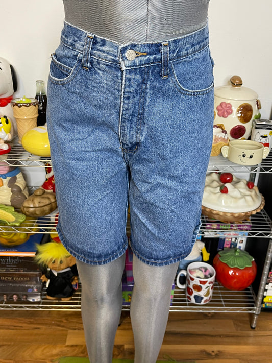Vintage Medium Wash High Waisted Shorts Sz 27in