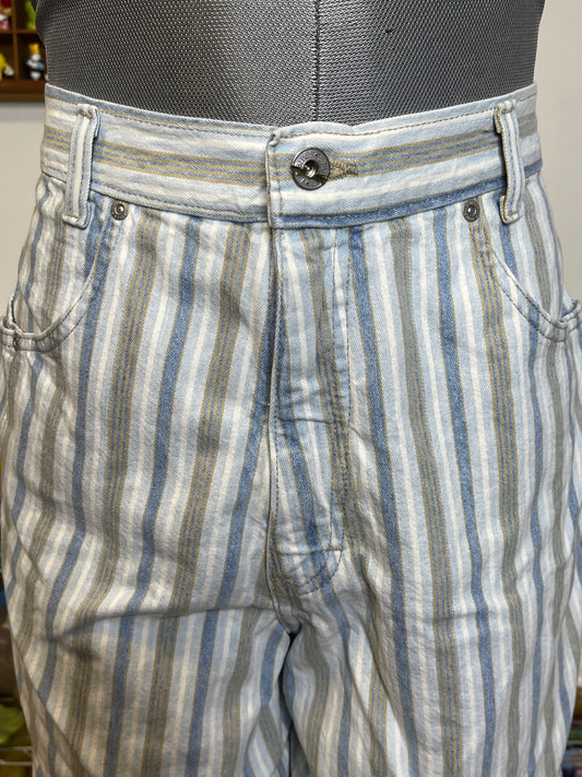 Vintage LA Blues Striped High Waisted Shorts Sz 14 30in