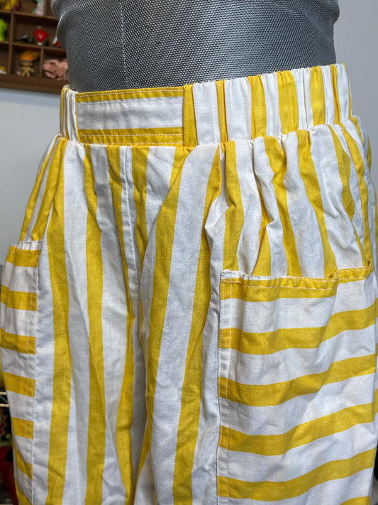 Vintage Yellow Striped Shorts Sz M