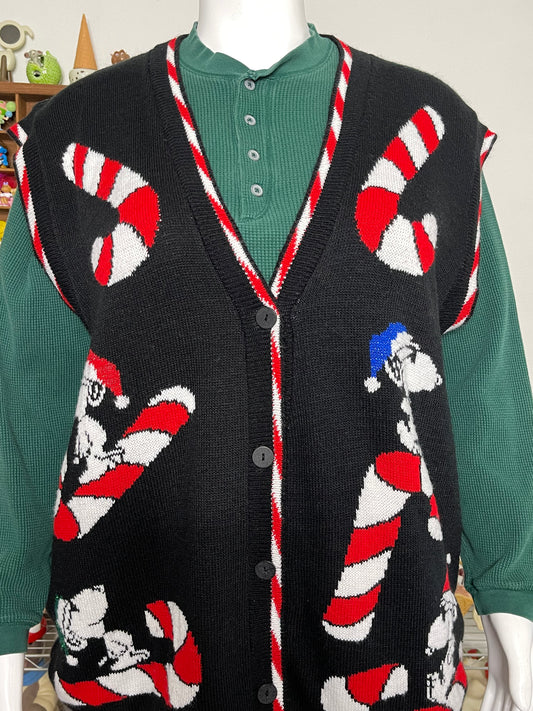 Vintage Plus Size Snoopy Holiday Knit Sweater Vest Sz 22W