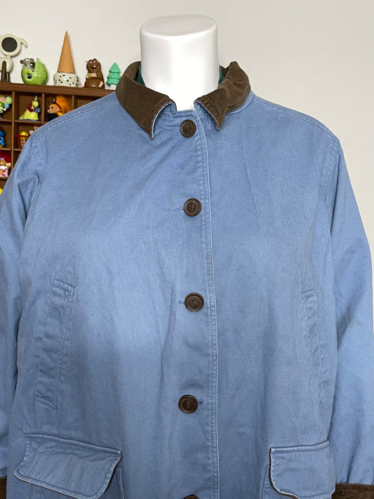 2000s Blue Corudroy Barn Coat Sz 2X