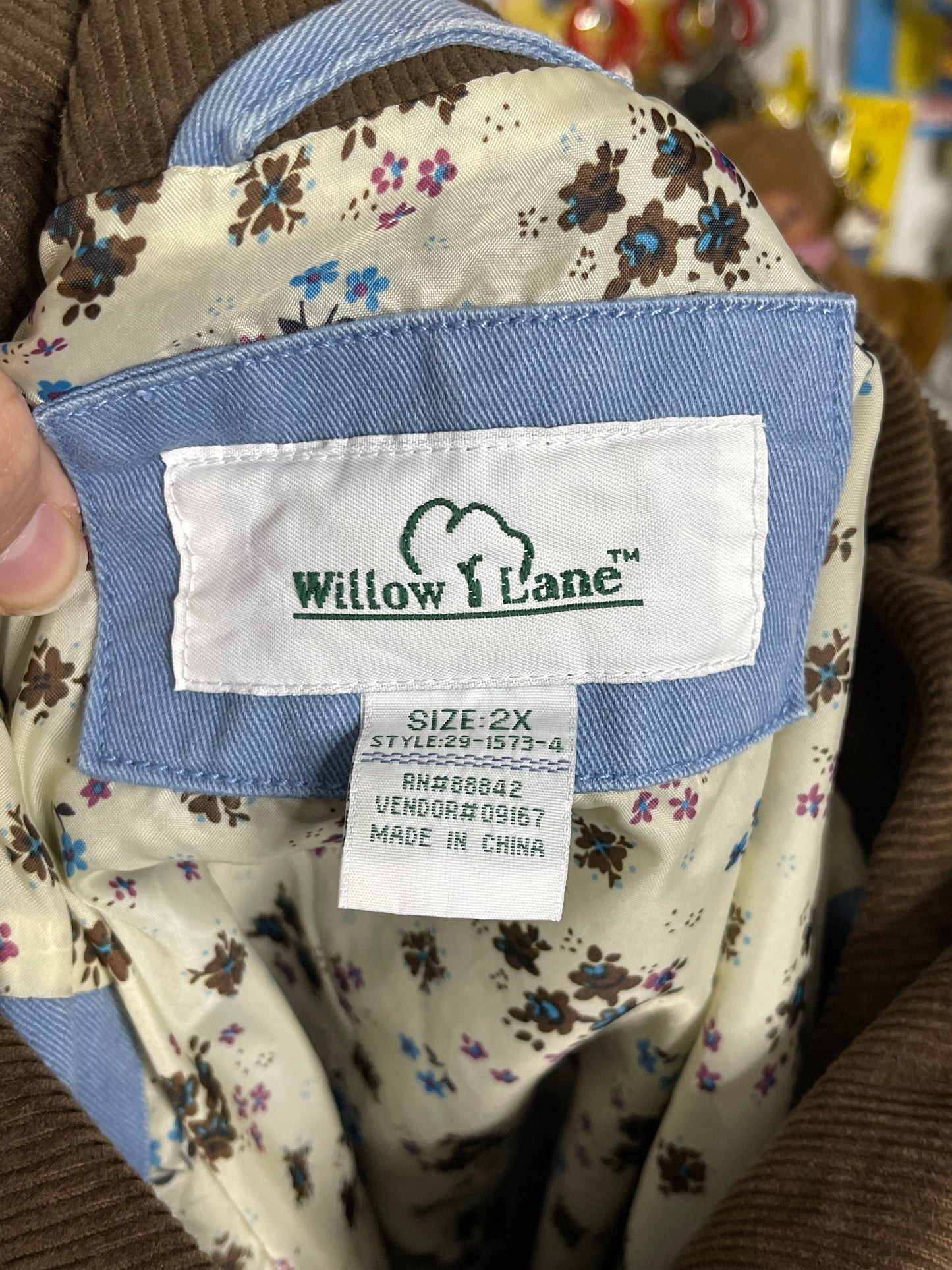 2000s Blue Corudroy Barn Coat Sz 2X