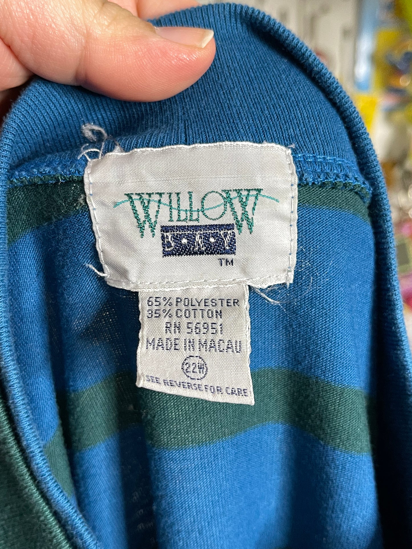 90s blue and green striped oversized tee sz 22W