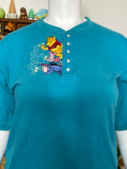 90s Pooh & friends dandelion embroidered tee sz XL
