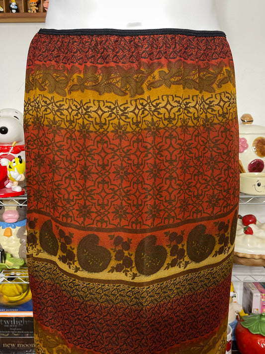 Vintage 2000s Plus Size Paisley Ombre Maxi Skirt Sz 18/20