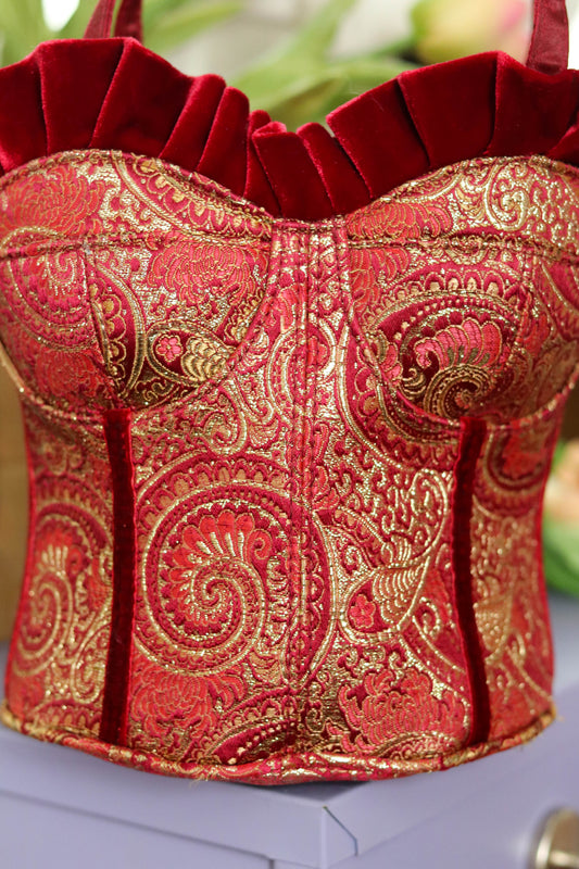 Y2K Deadstock Velvet Renaissance Style Bustier Corset Purse (C)