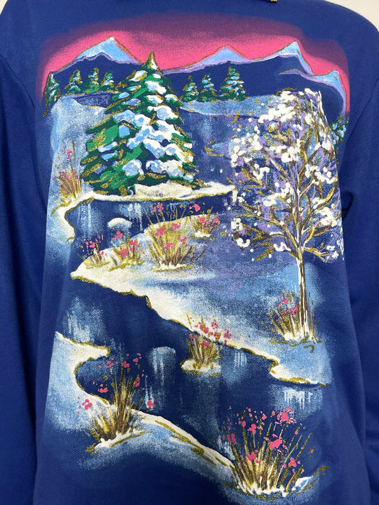 Vintage Winter Wonderland Graphic sweater Sz L