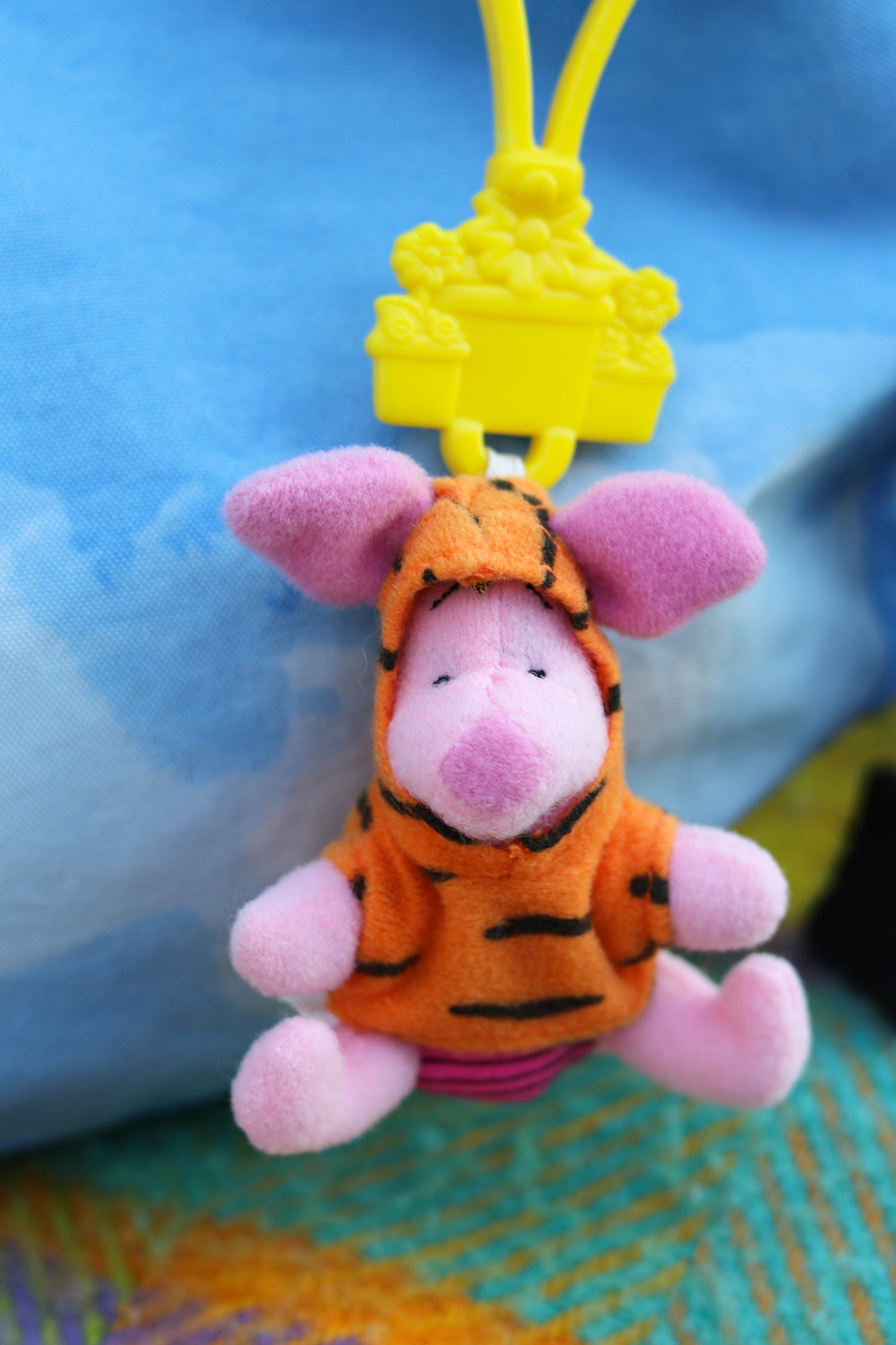 Vintage 2000s Piglet The Tigger Movie Plush Keychain