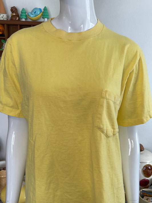 Vintage 70s Yellow Single Stitch Tee Sz M/L