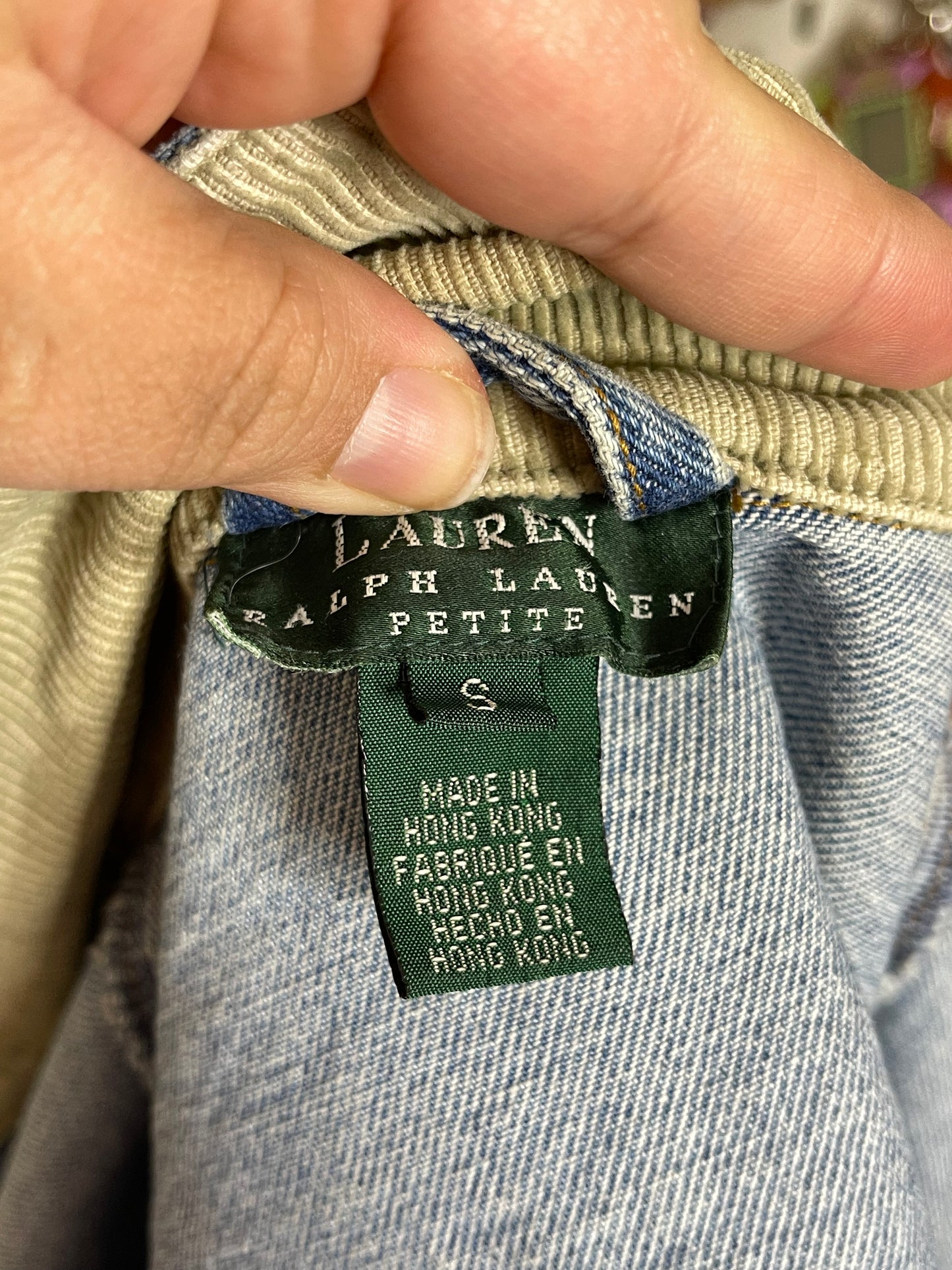 90s Ralph Lauren denim & corduroy collar jacket sz S/P