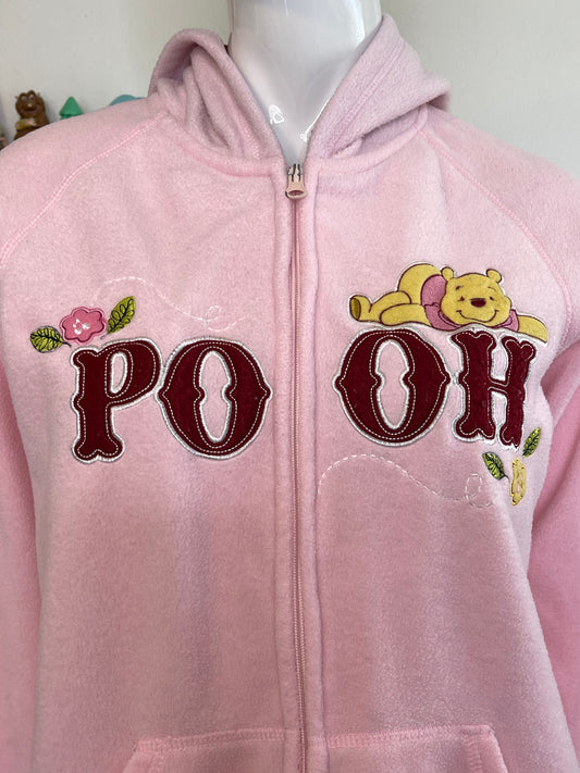 2000s Pink Winnie The Pooh Fleece Hoodie Sz M
