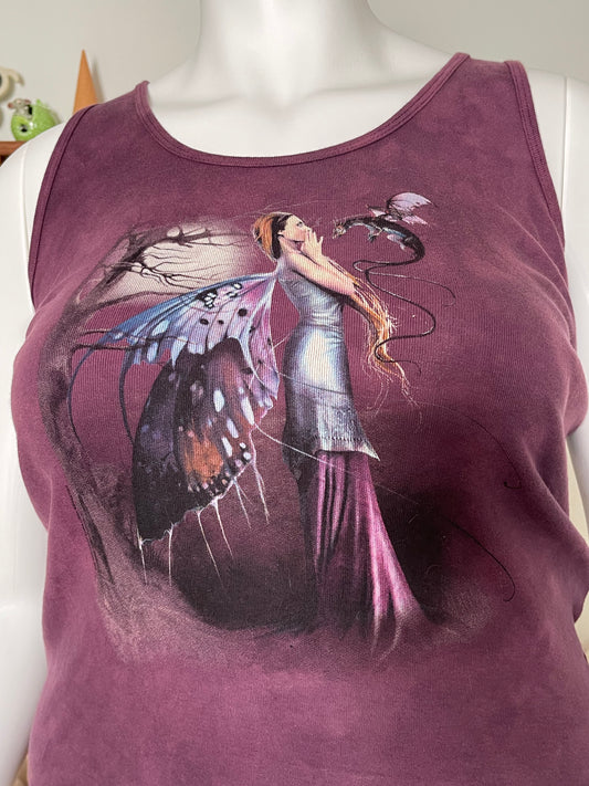 Y2K Dragon fairy tank top sz XL